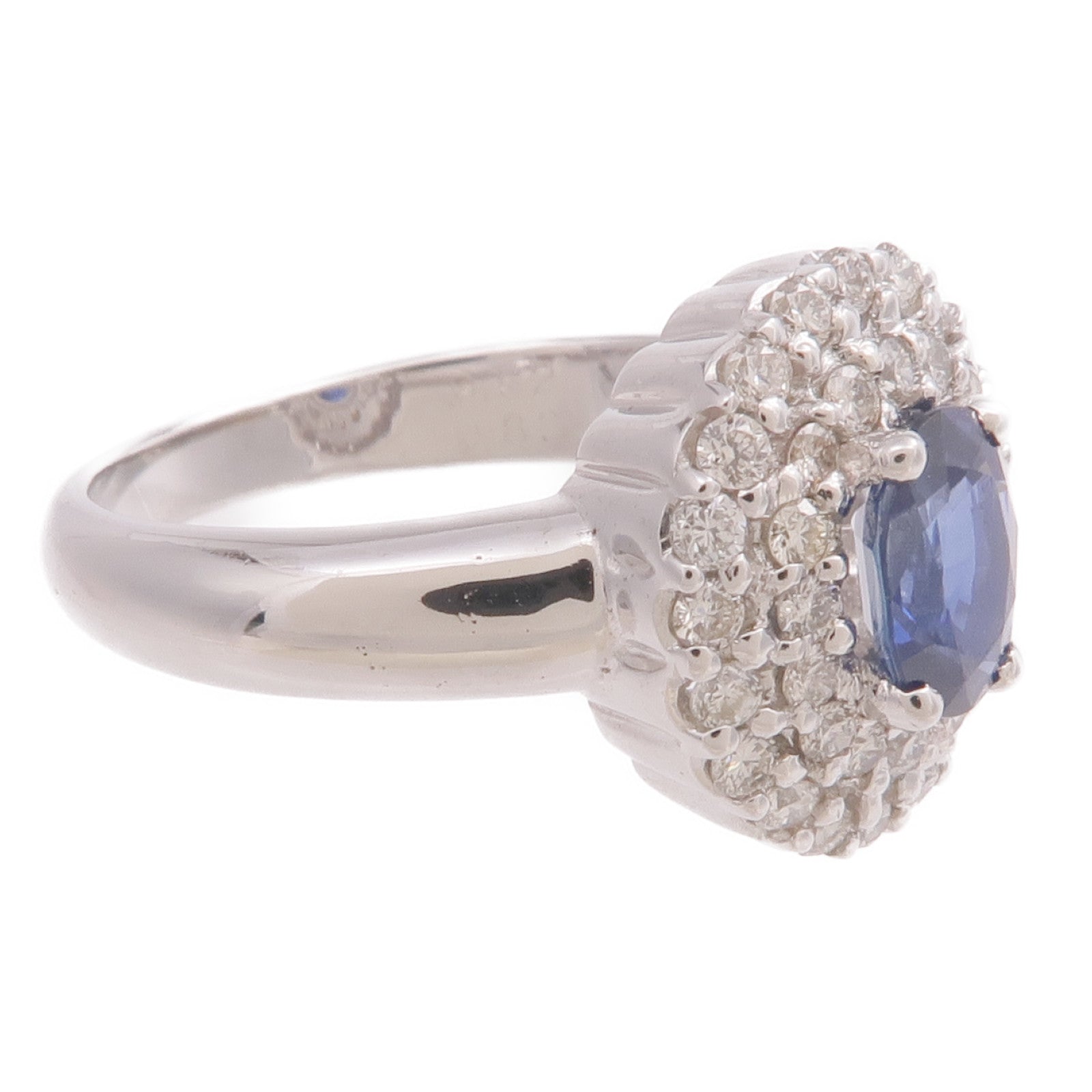 JEWELRY 【激減優惠】18K白金Sapphire Diamond Ring藍寶石/鑽石戒指US#6.5