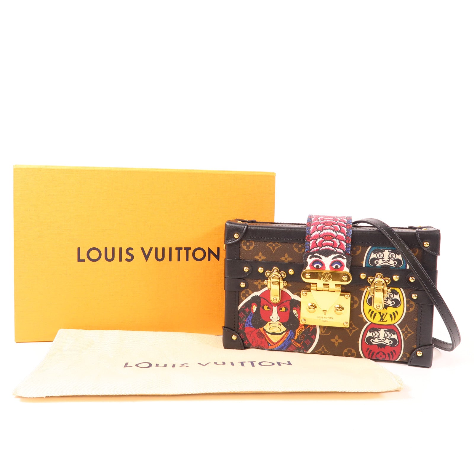 LOUIS VUITTON Monogram Petite Malle金扣肩背袋