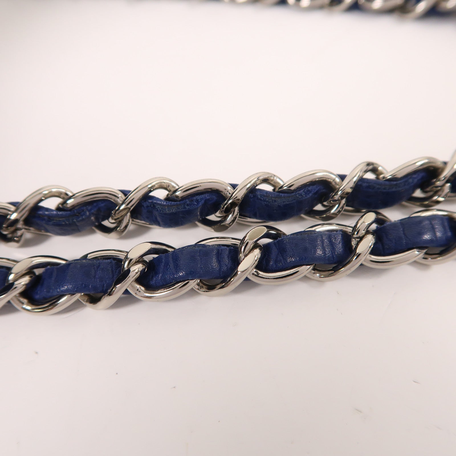 CHANEL 牛皮皮革Chain Shoulder銀扣鏈帶肩背袋