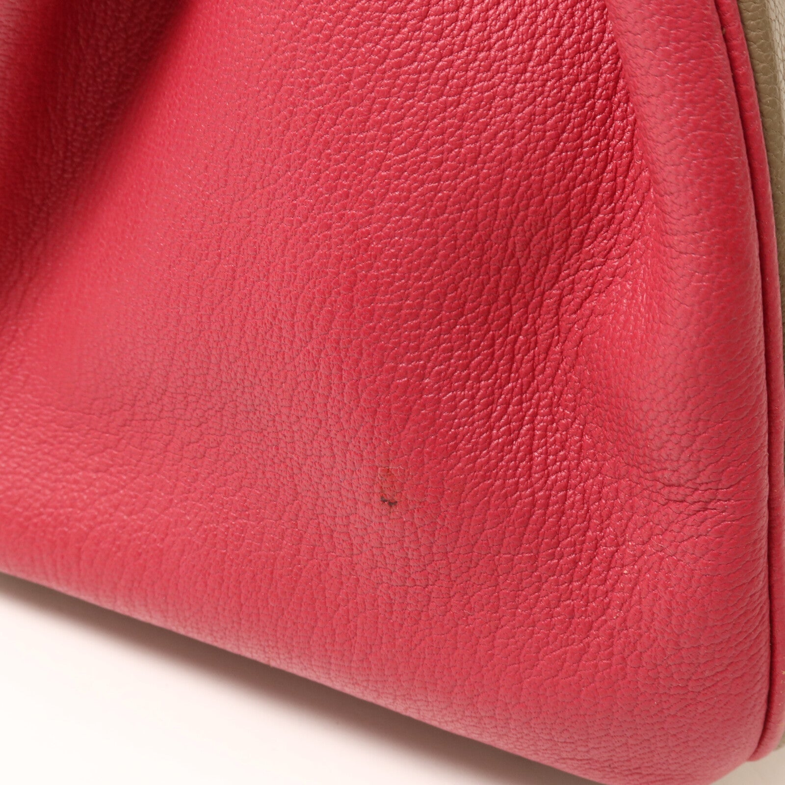 HERMES Chevre皮革Birkin 30手挽袋Etoupe/Rose Purple