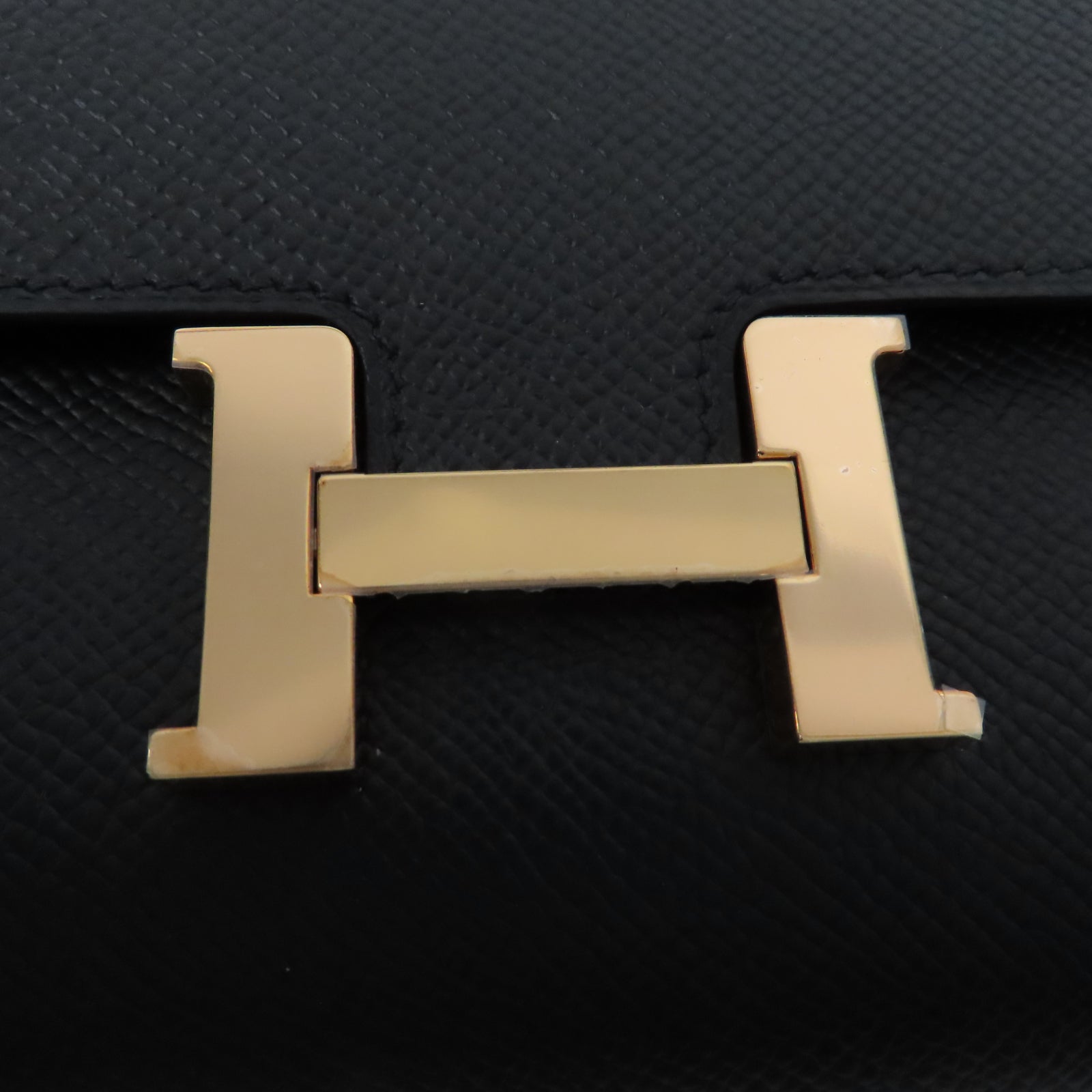 HERMES Epsom皮革Constance To Go金扣肩背袋Noir黑色