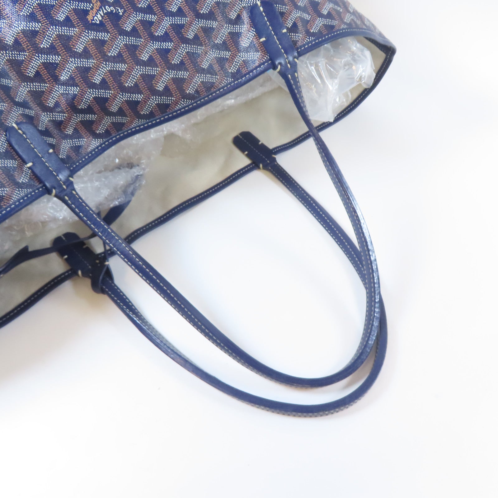 GOYARD 塗層帆布Ama Louis GM銀扣肩背袋深藍色