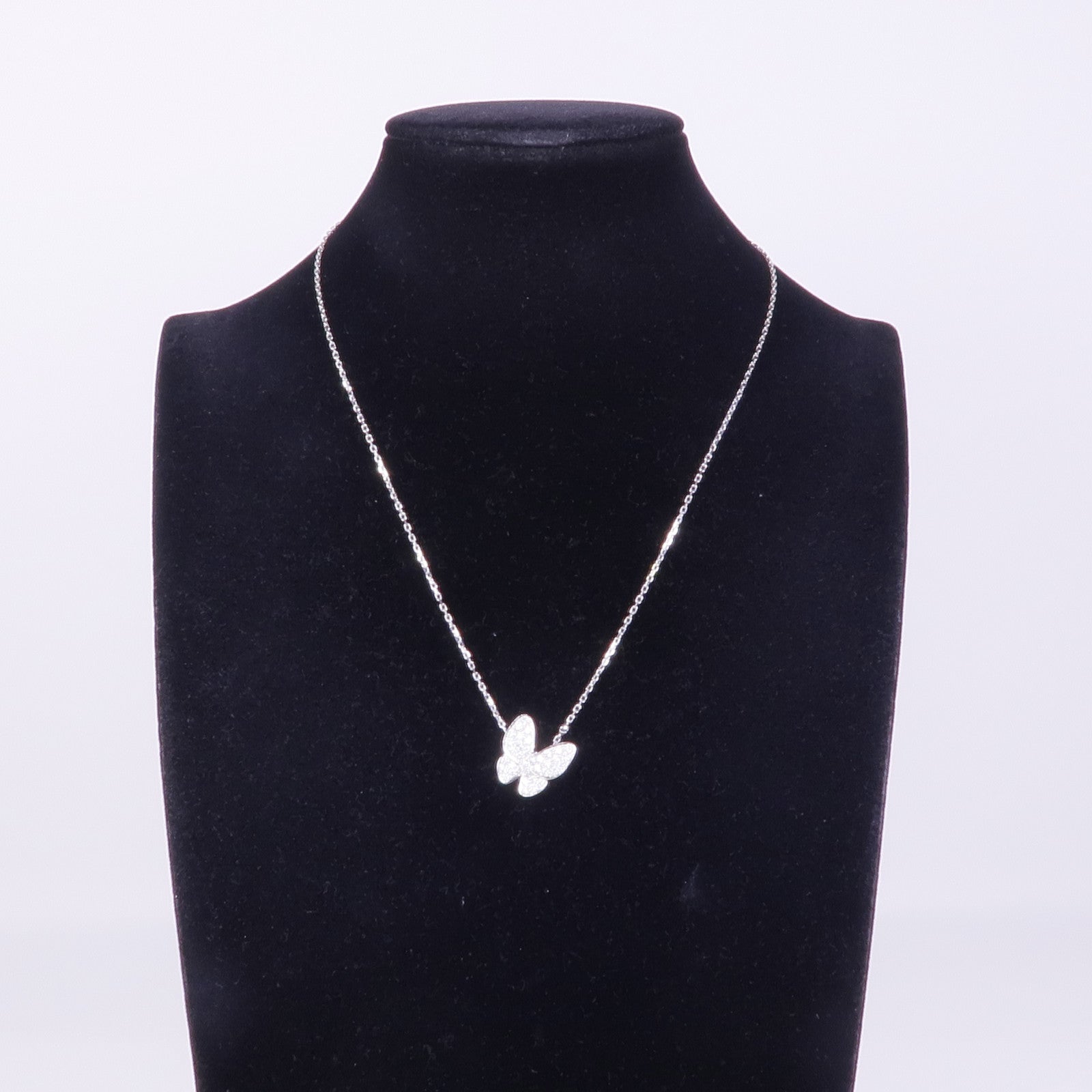 Van Cleef & Arpels 18K白金Two Butterfly Pendant鑽石項鍊