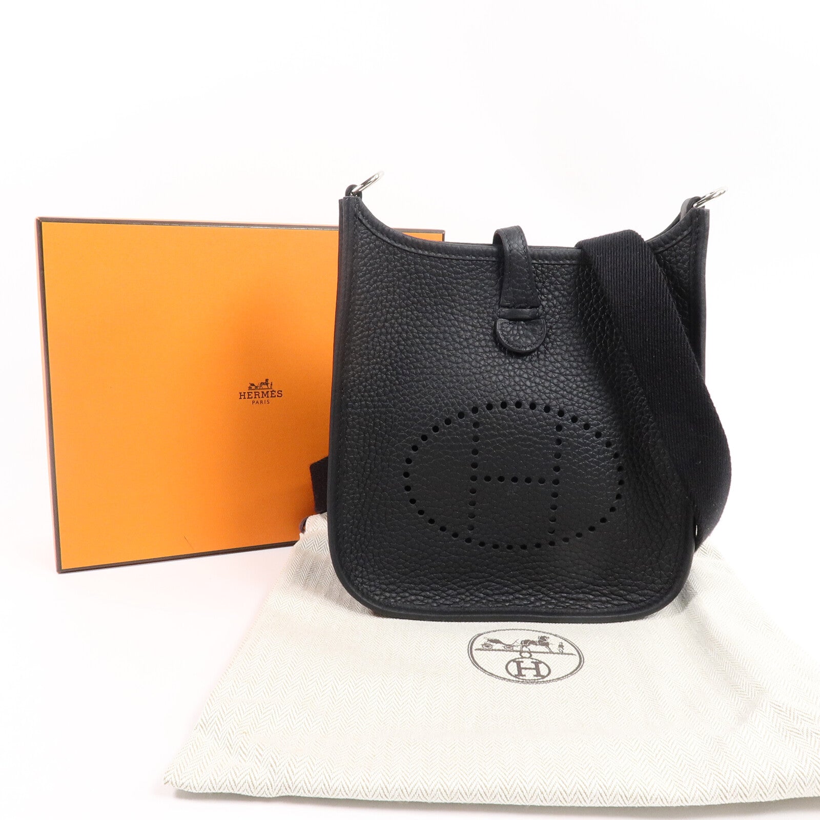 HERMES Clemence皮革Evelyne TPM肩背袋Noir