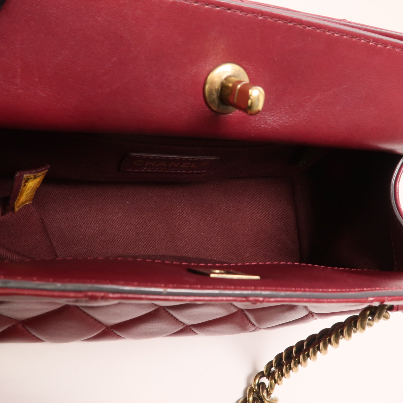CHANEL 牛皮皮革Tote Bag金扣鏈帶肩背袋