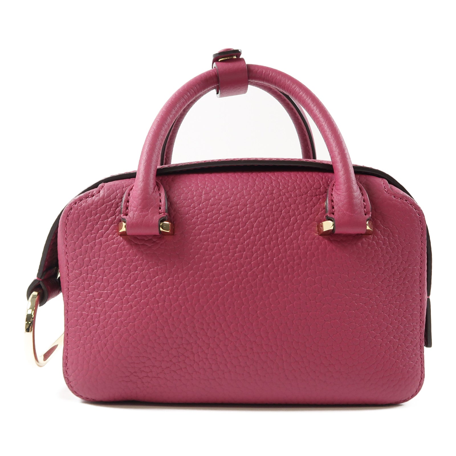 Delvaux 牛皮皮革Delvaux Cool Box Nano金扣手挽肩背兩用袋紅色