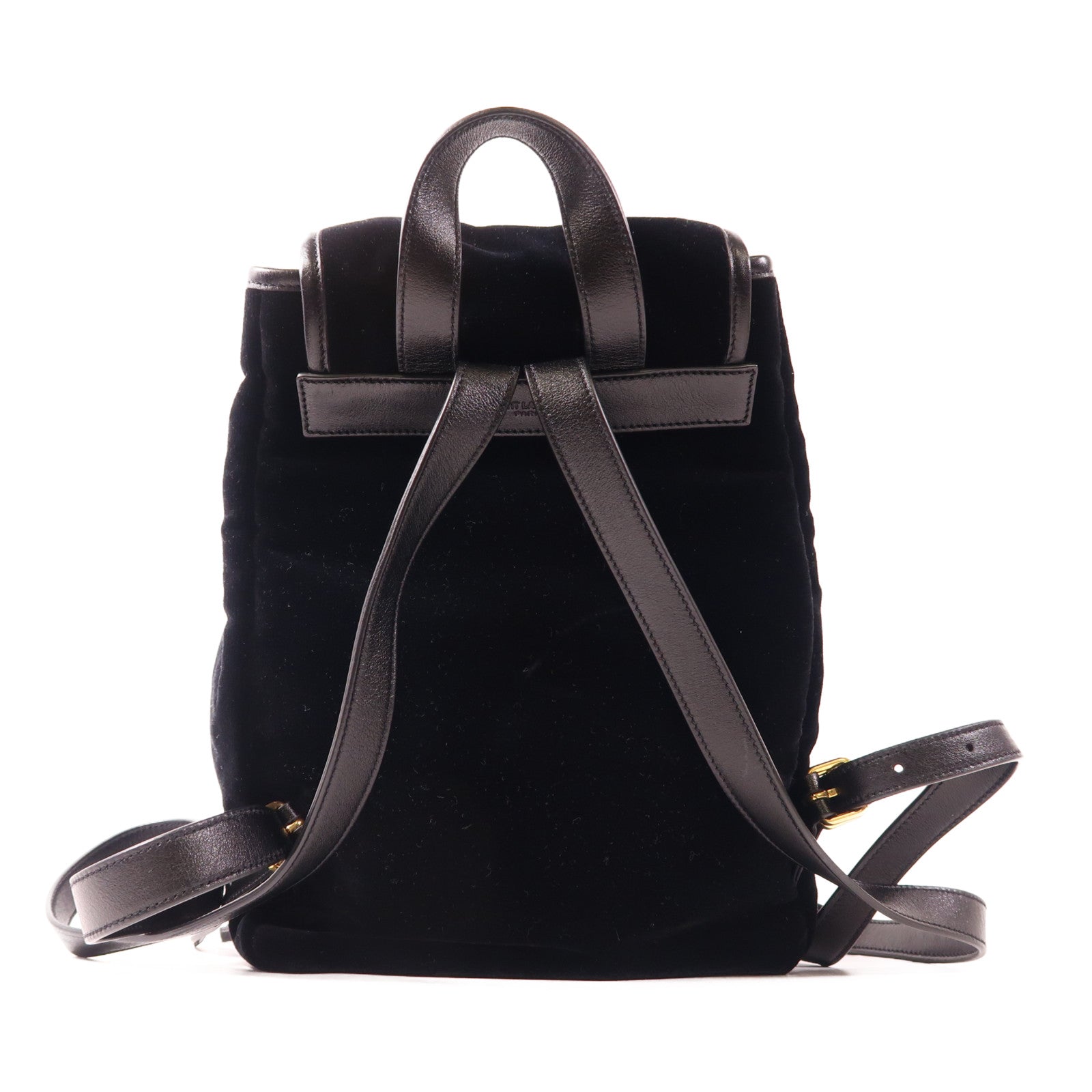 SAINT LAURENT 牛皮皮革/天鵝絨Backpack金扣背包