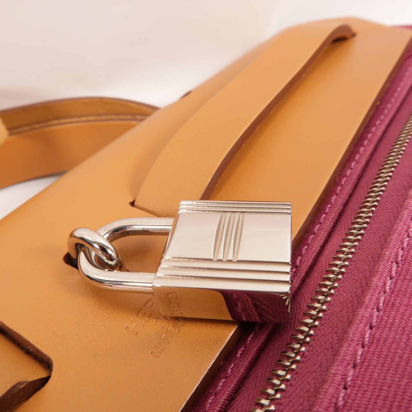 HERMES 帆布Herbag PM手挽肩背兩用袋Fuchsia