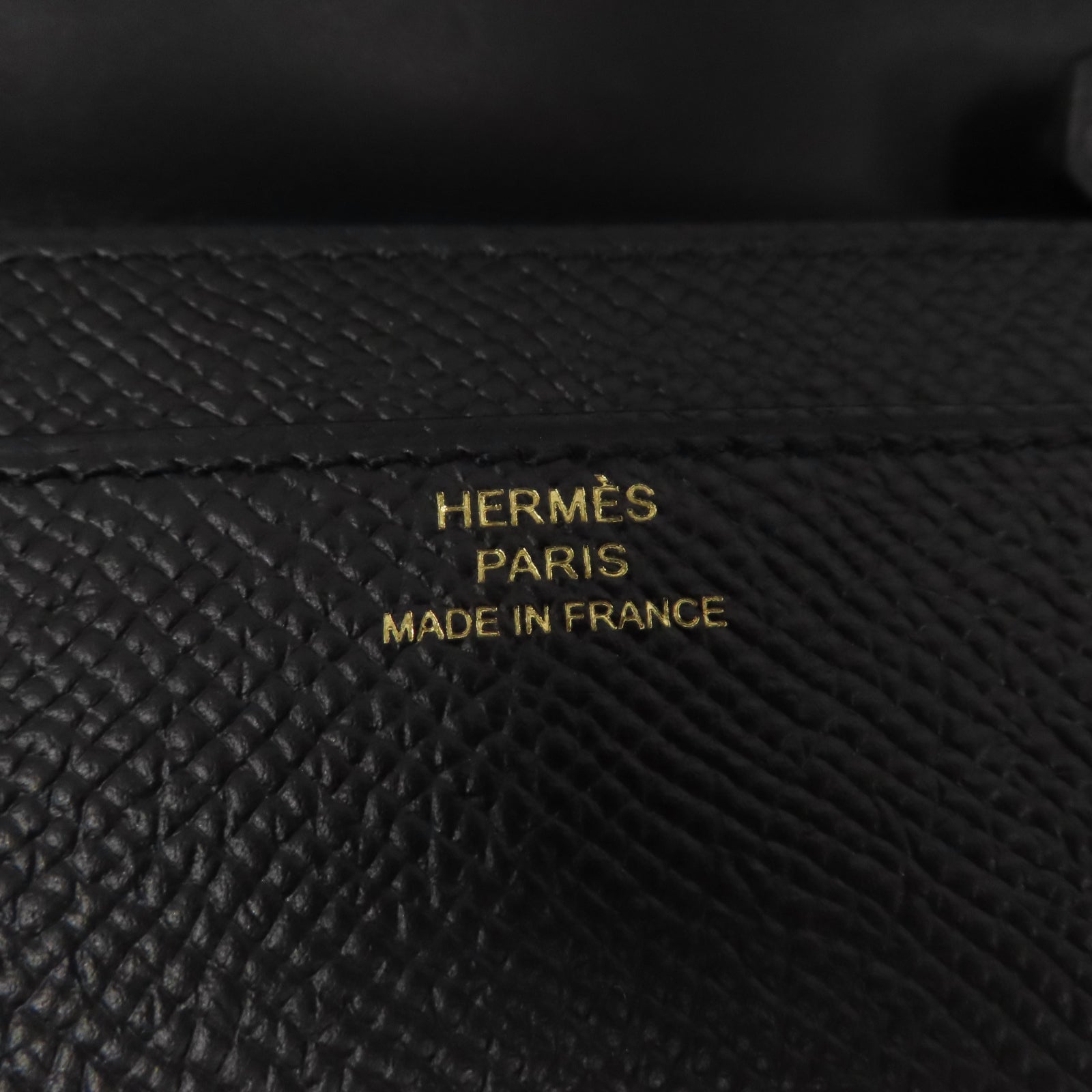 HERMES Epsom皮革Constance To Go金扣肩背袋Noir黑色