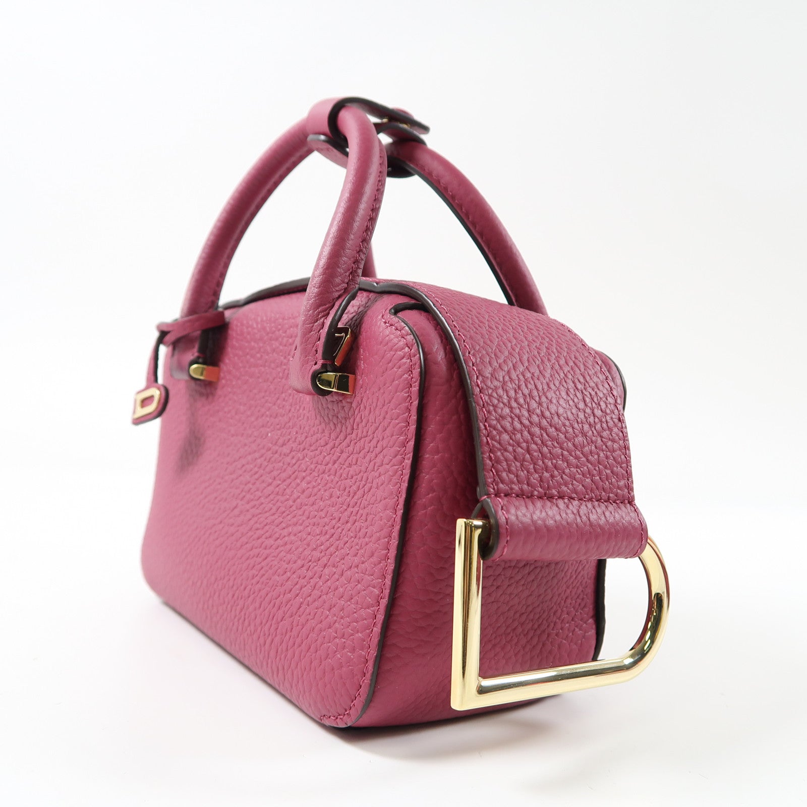 Delvaux 牛皮皮革Delvaux Cool Box Nano金扣手挽肩背兩用袋紅色