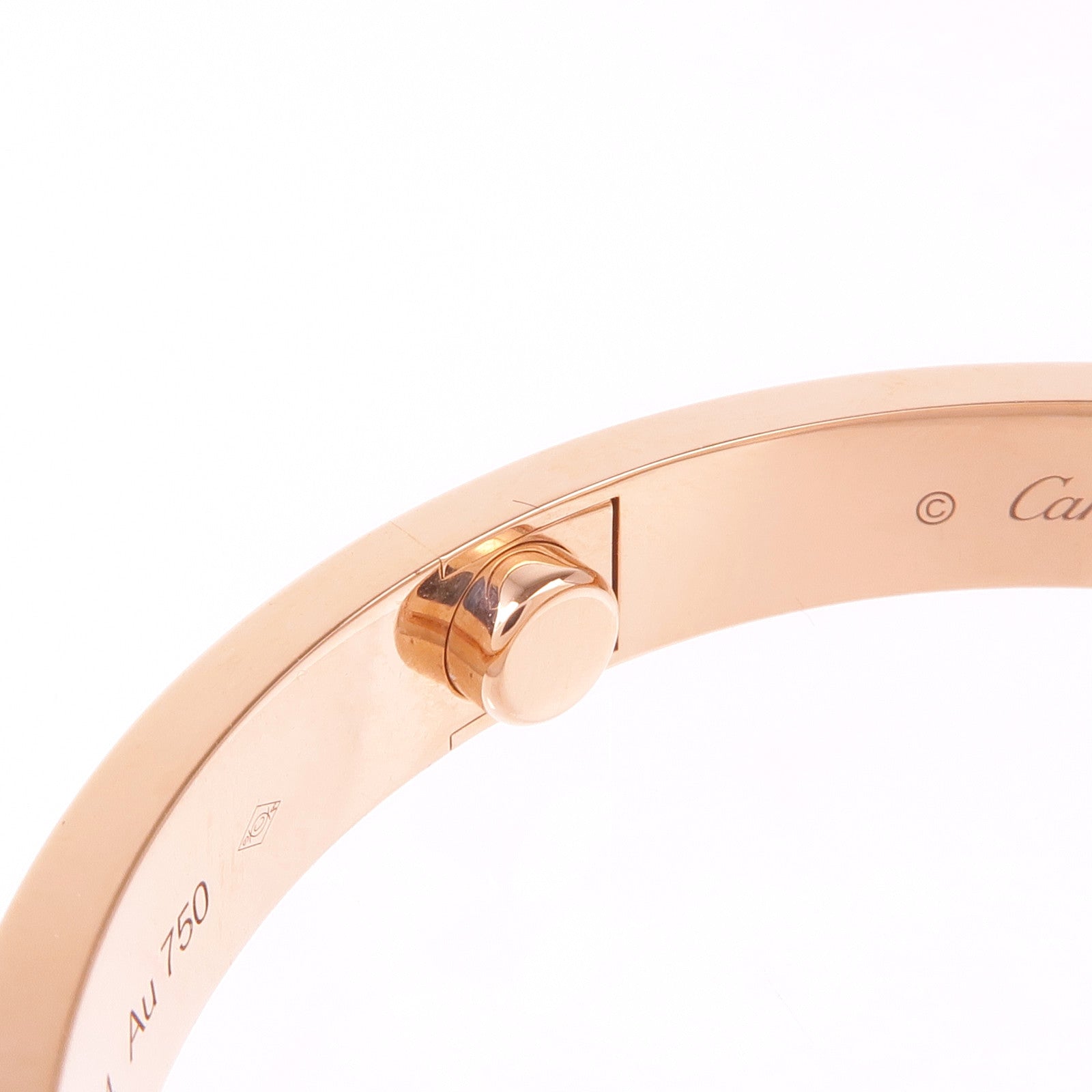 CARTIER 18K玫瑰金Love Bracelet 4P Diamonds鑽石手鐲Cartier#17