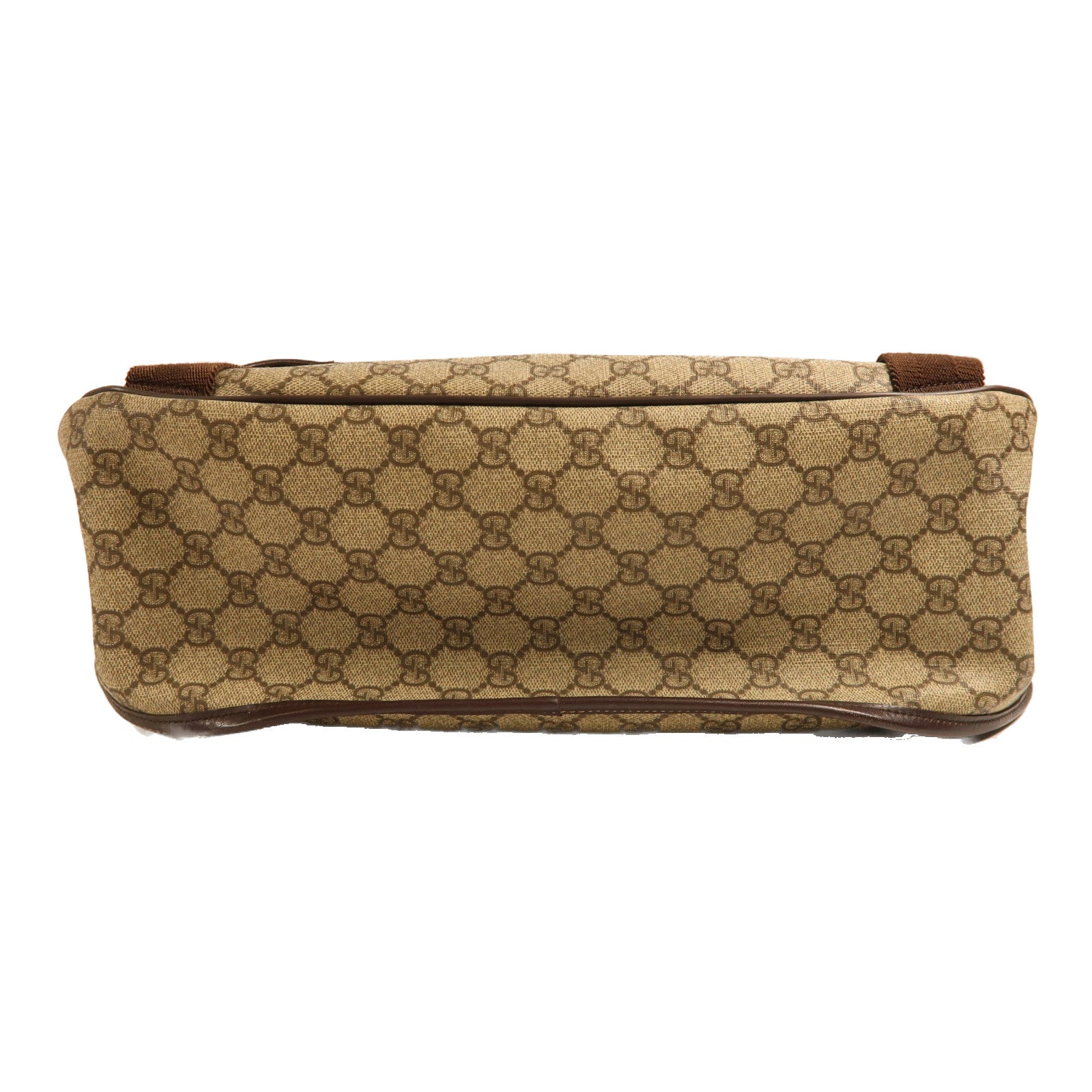 GUCCI 塗層帆布Messenger Bag金扣肩背袋米色
