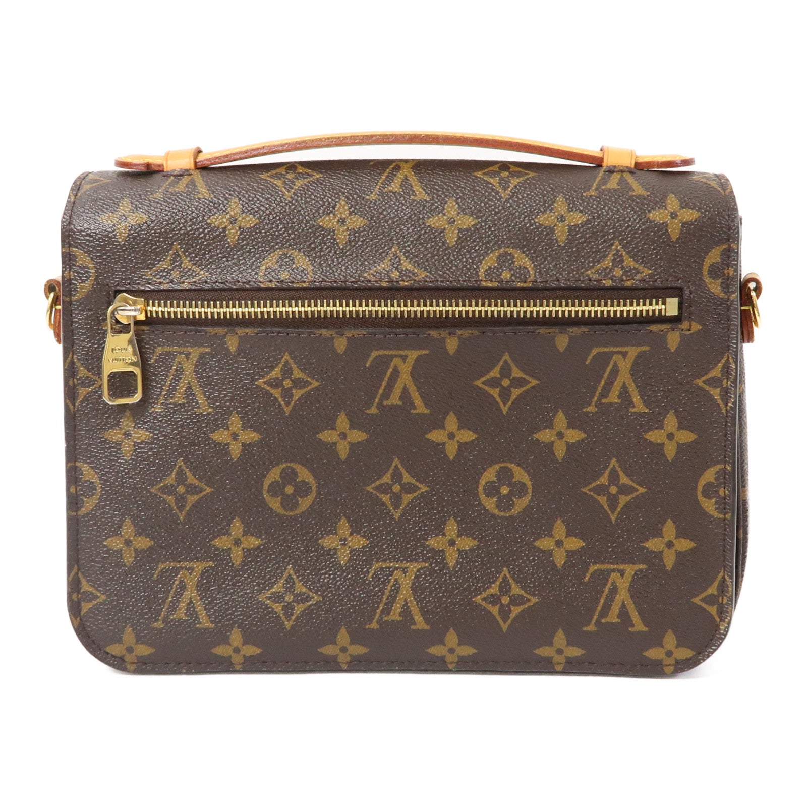 LOUIS VUITTON Monogram Pochette Metis金扣手挽肩背兩用袋棕色