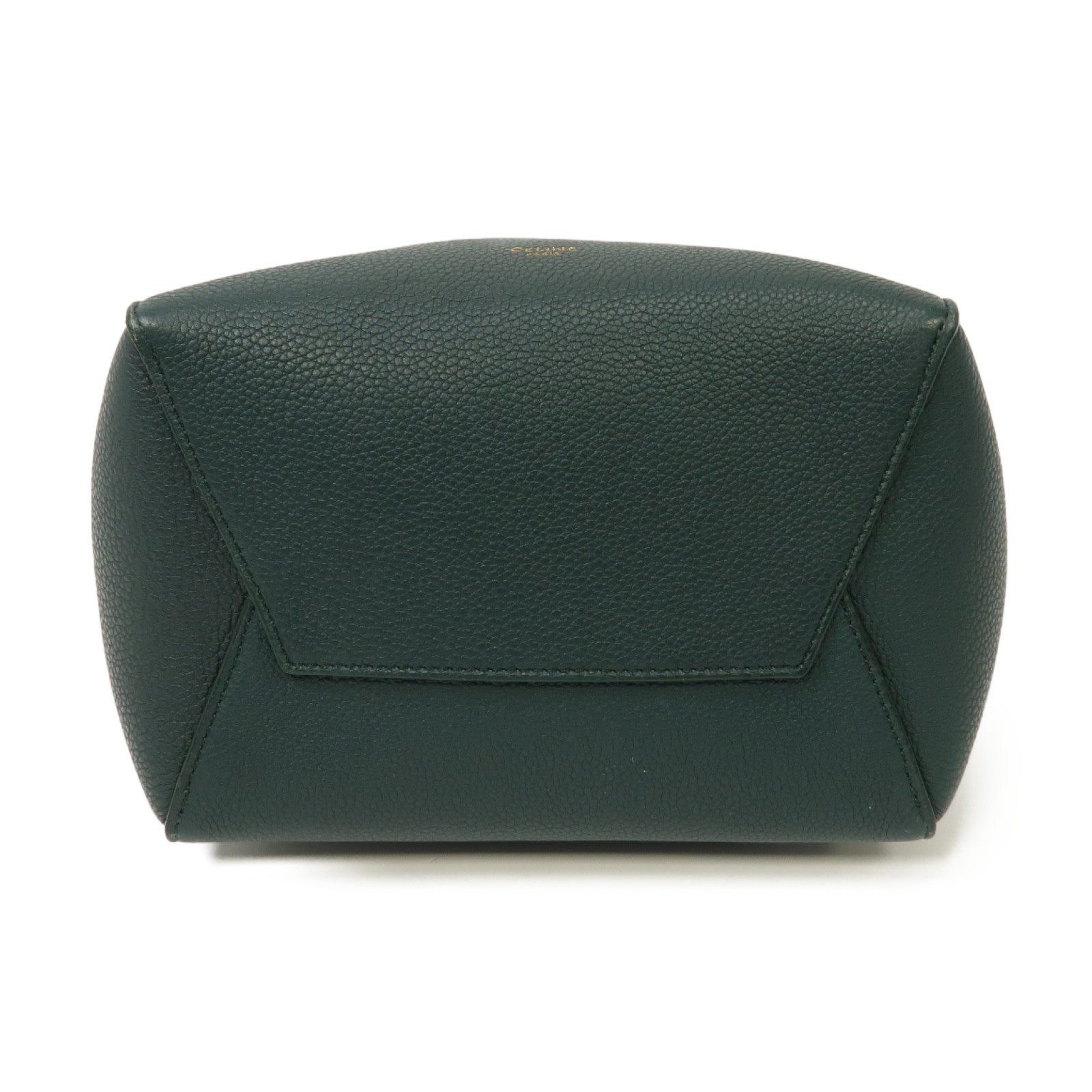 CELINE 牛皮皮革Bucket金扣肩背袋綠色