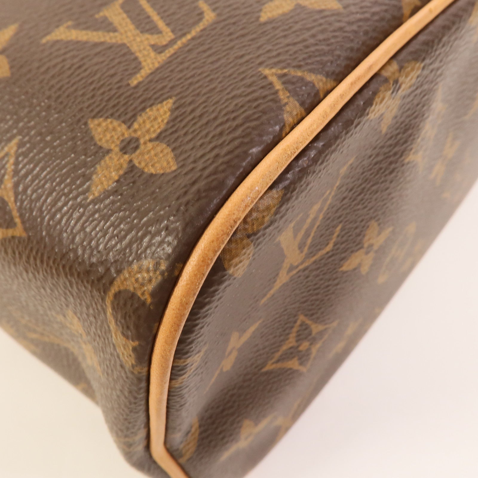 LOUIS VUITTON Monogram Nice BB金扣手挽袋棕色