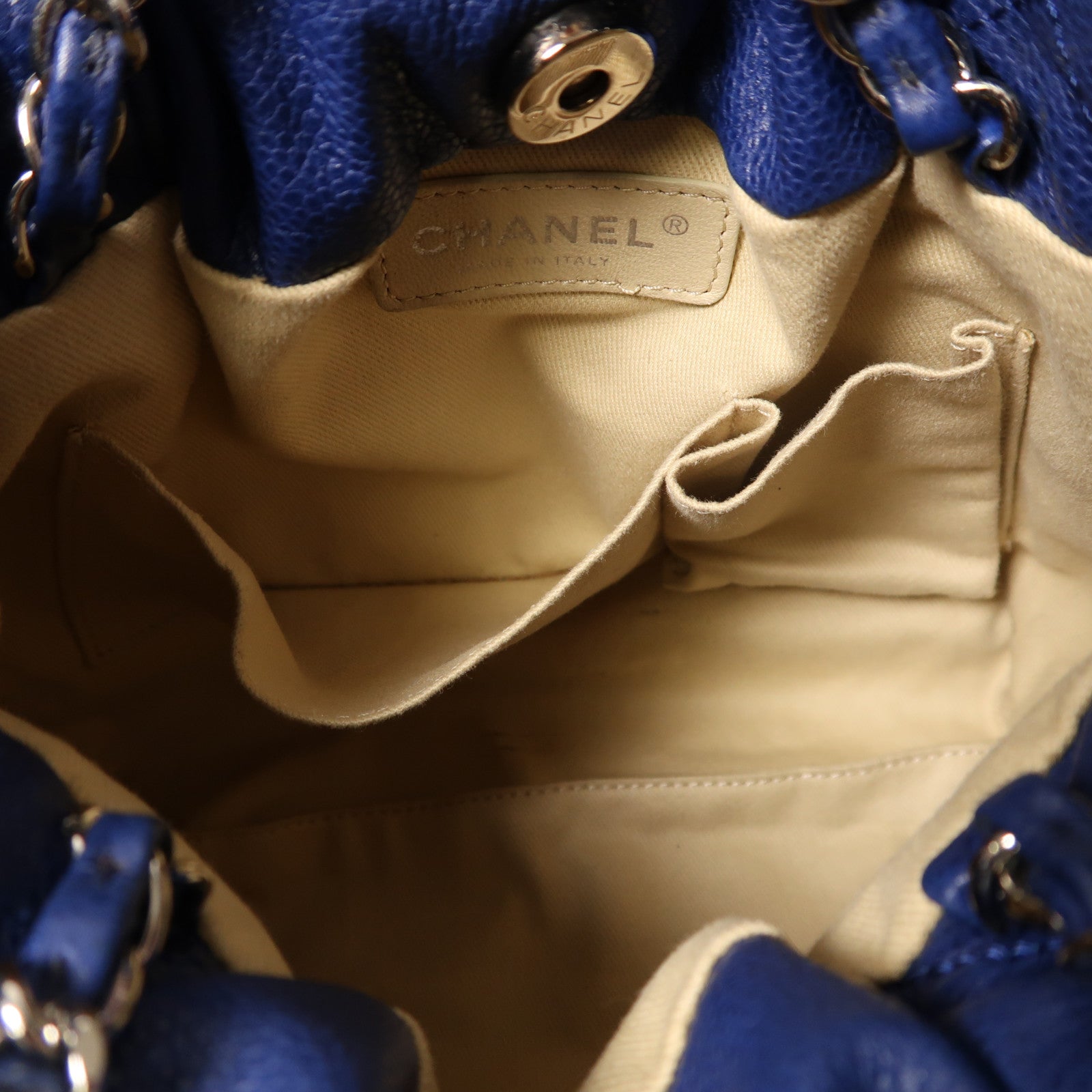 CHANEL 牛皮皮革Chain Shoulder銀扣鏈帶肩背袋