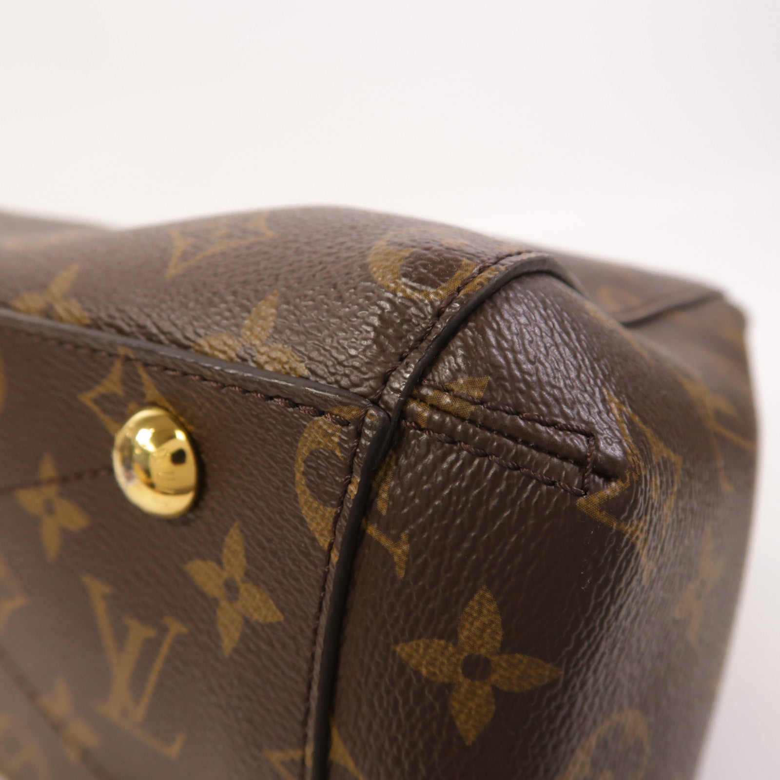 LOUIS VUITTON Monogram Montaigne BB金扣手挽肩背兩用袋棕色