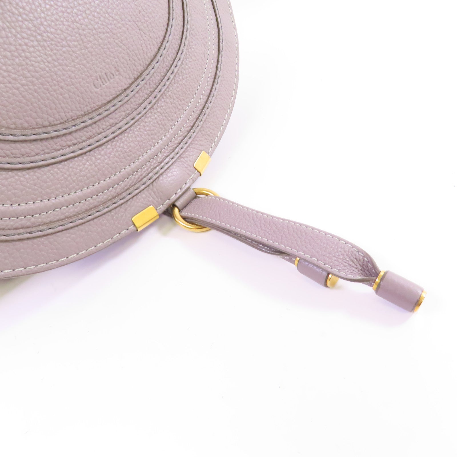 Chloe 牛皮皮革Marcie Shoulder Bag金扣肩背袋灰色