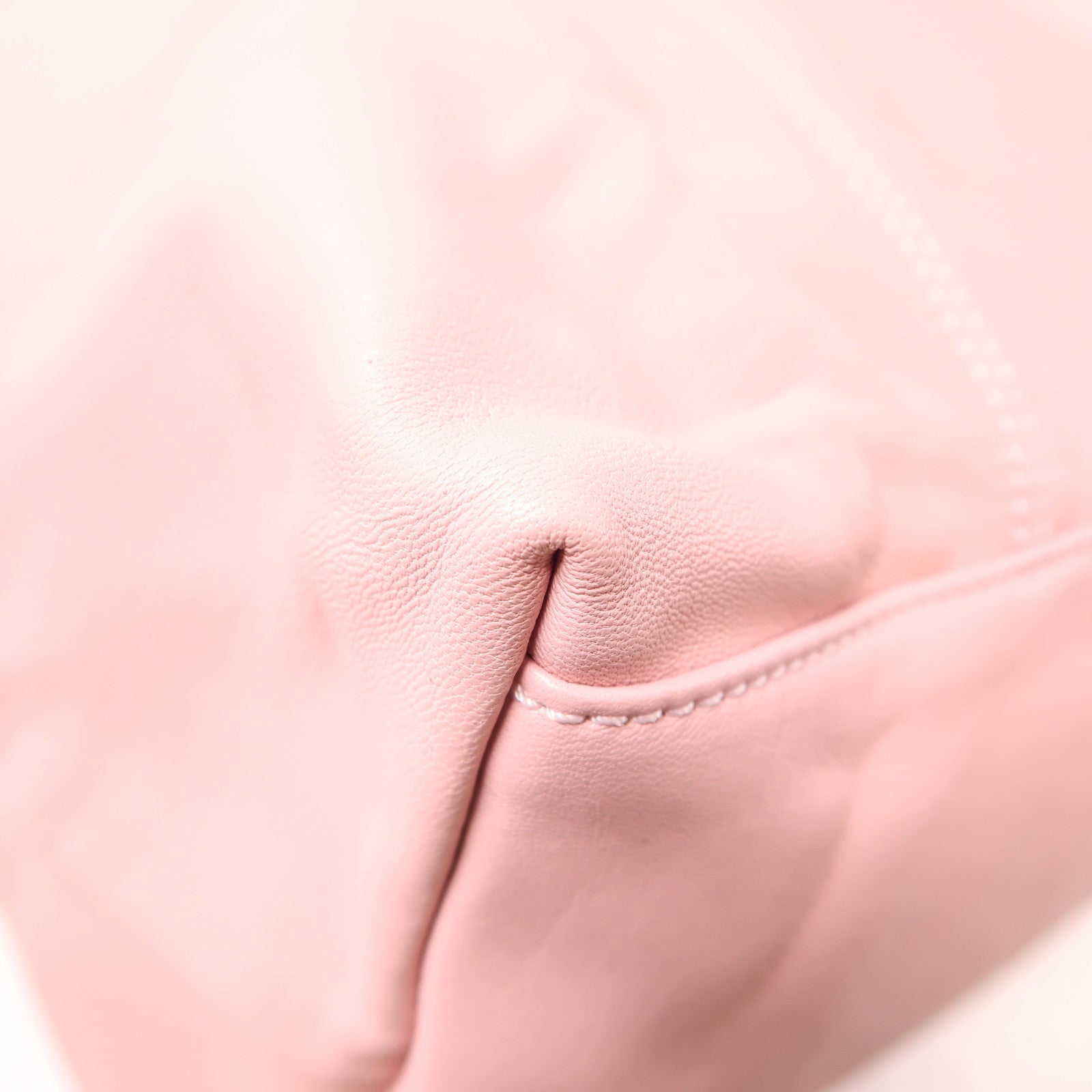 Longchamp 羊皮皮革Shoulder Bag銀扣手挽肩背兩用袋粉紅色