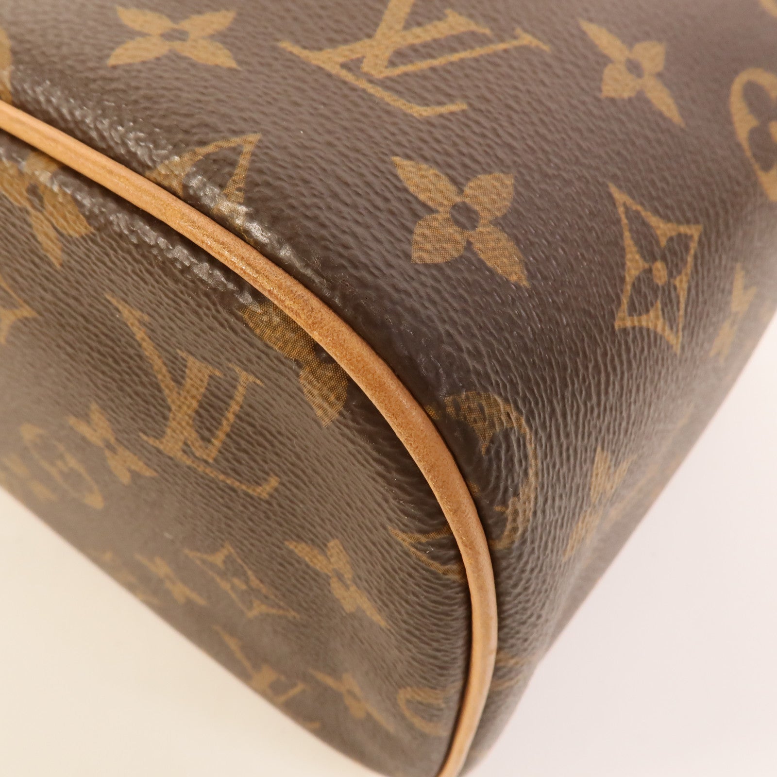 LOUIS VUITTON Monogram Nice BB金扣手挽袋棕色