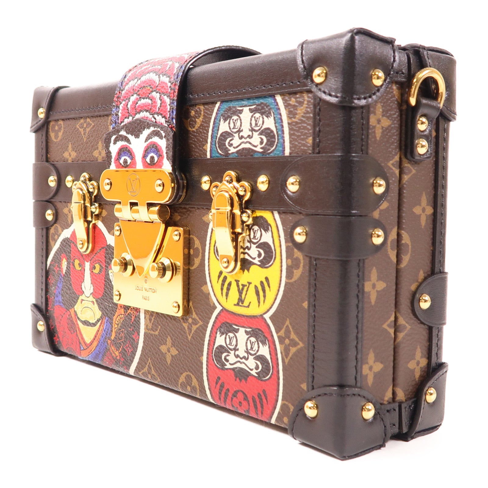 LOUIS VUITTON Monogram Petite Malle金扣肩背袋