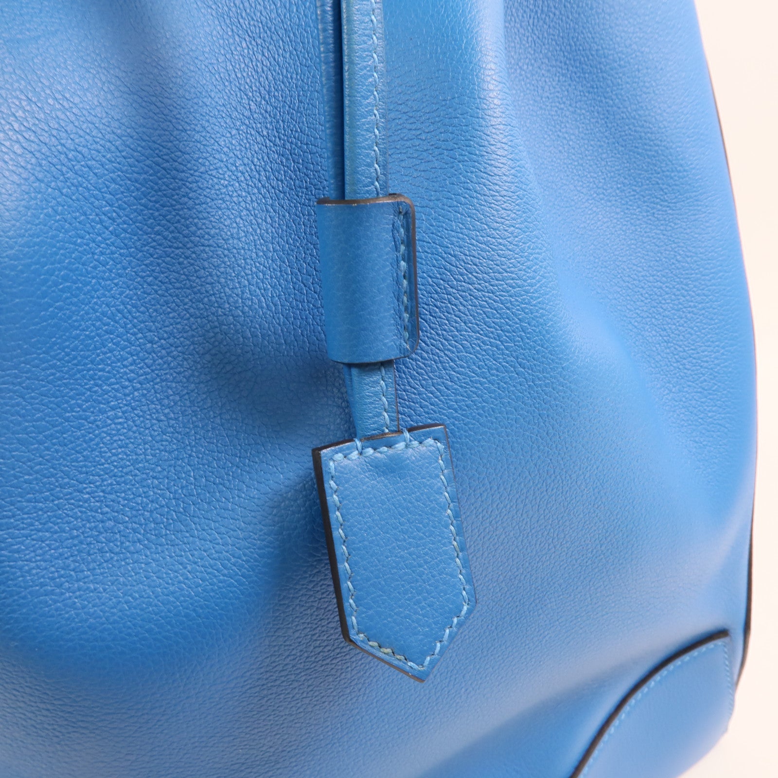 HERMES Evercolor皮革Flash Sailor Backpack銀扣背包Bleu Hydra