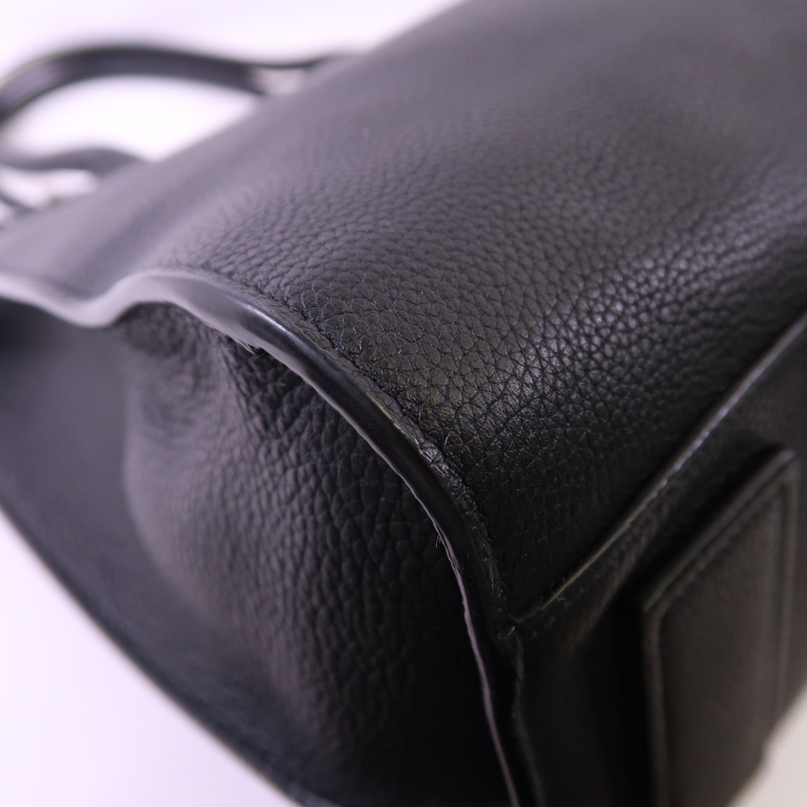 YVES SAINT LAURENT 牛皮皮革Shoulder Tote銀扣肩背袋/手挽袋