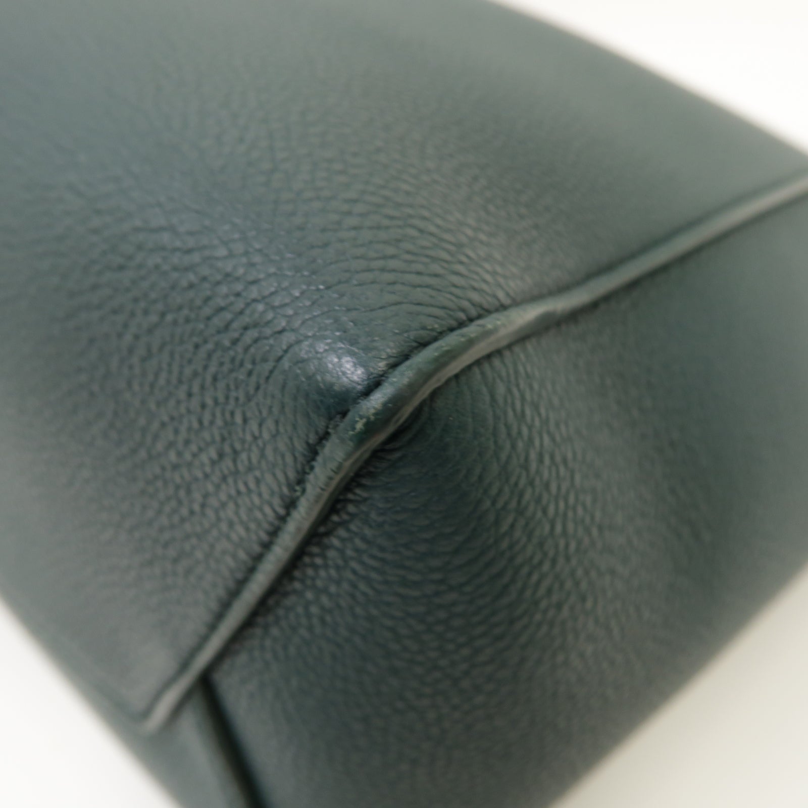 CELINE 牛皮皮革Bucket金扣肩背袋綠色