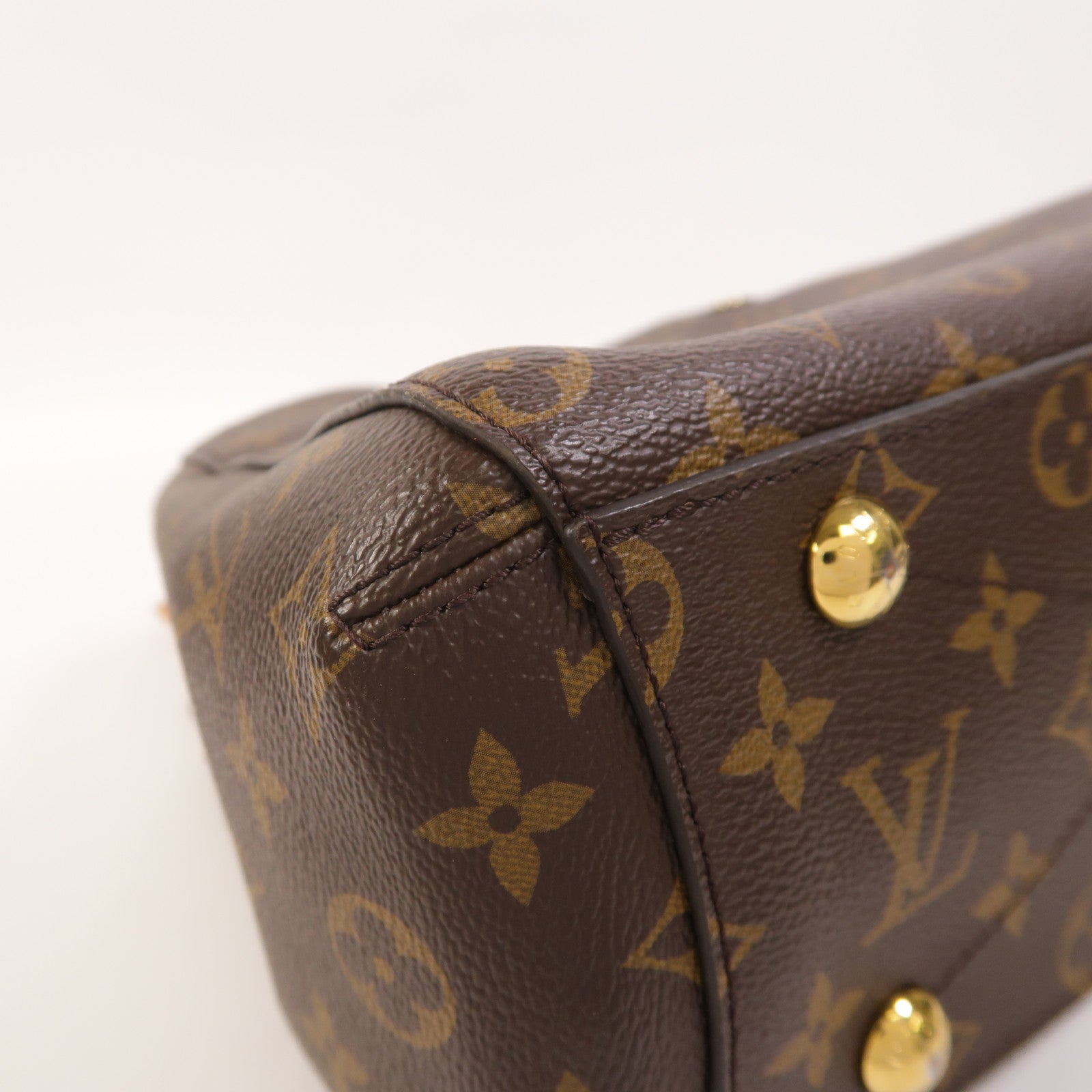 LOUIS VUITTON Monogram Montaigne BB金扣手挽肩背兩用袋棕色