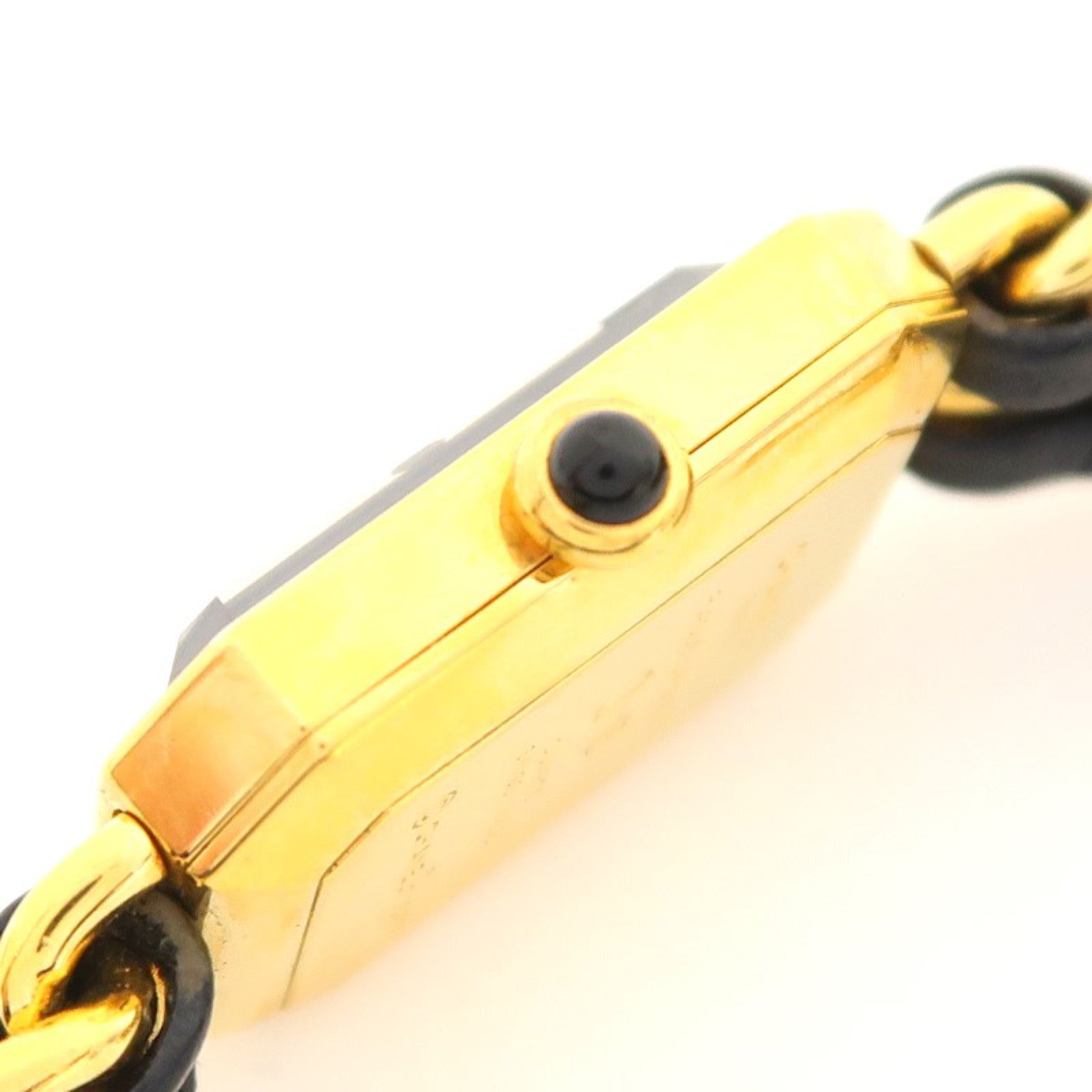 CHANEL Premiere S鍍金/皮革手錶石英機芯黑色