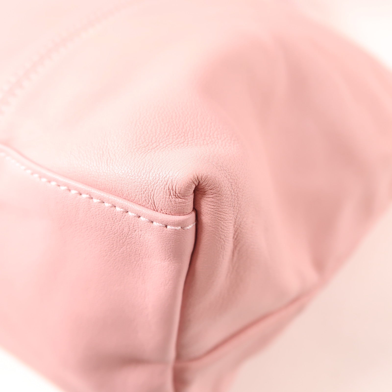 Longchamp 羊皮皮革Shoulder Bag銀扣手挽肩背兩用袋粉紅色