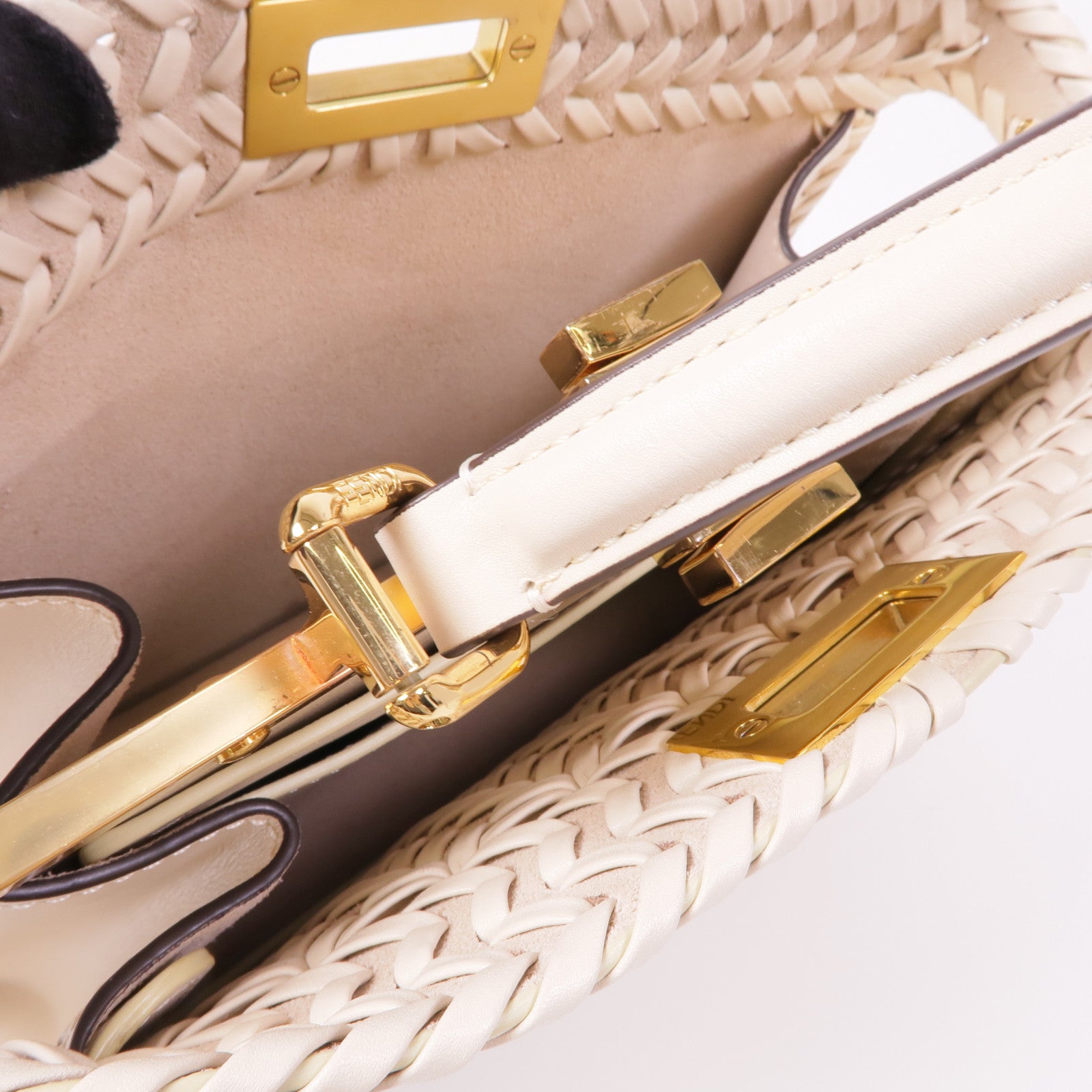 FENDI 牛皮皮革Peekboo金扣手挽肩背兩用袋