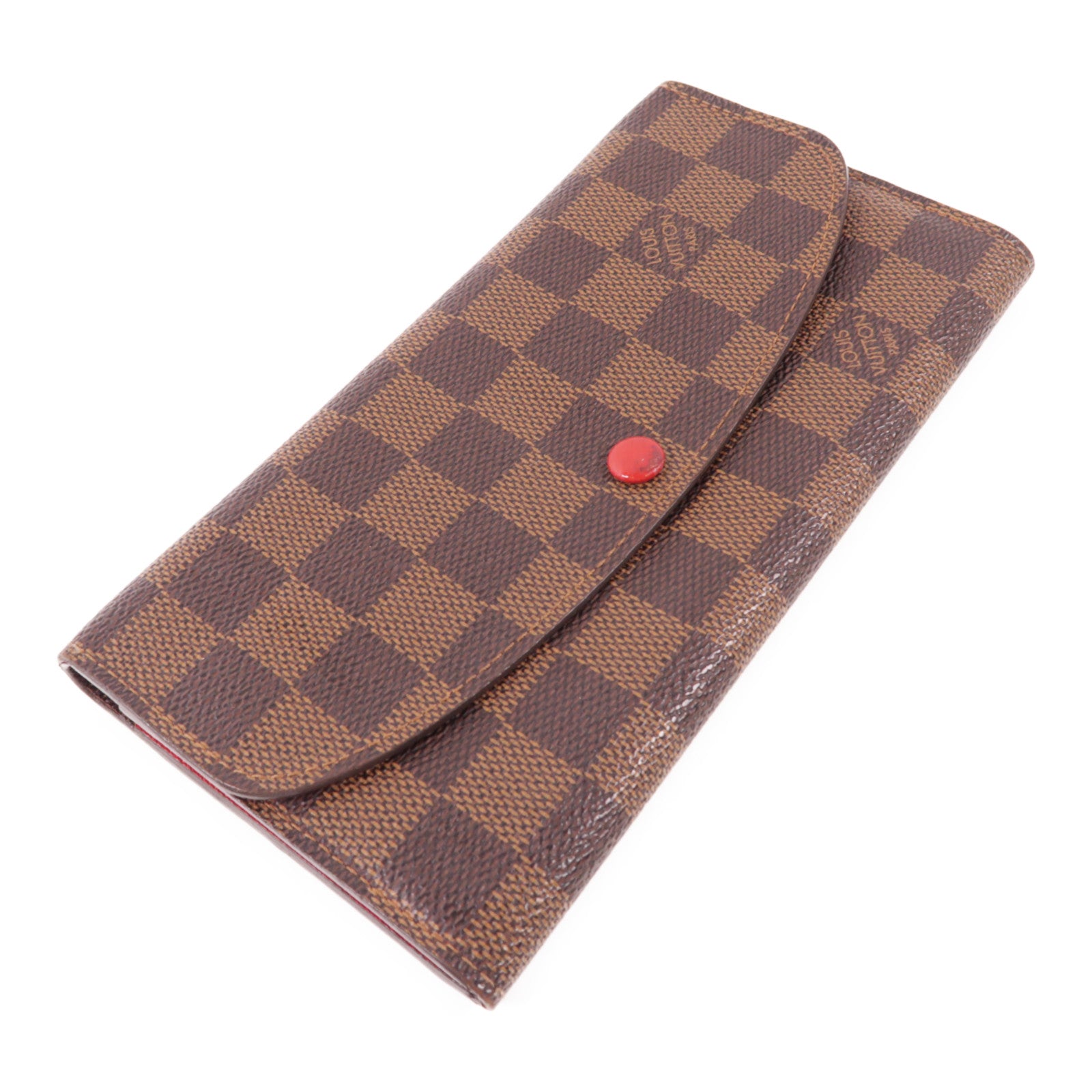 LOUIS VUITTON Damier Portefeuille Emilie Long Wallet金扣長錢包