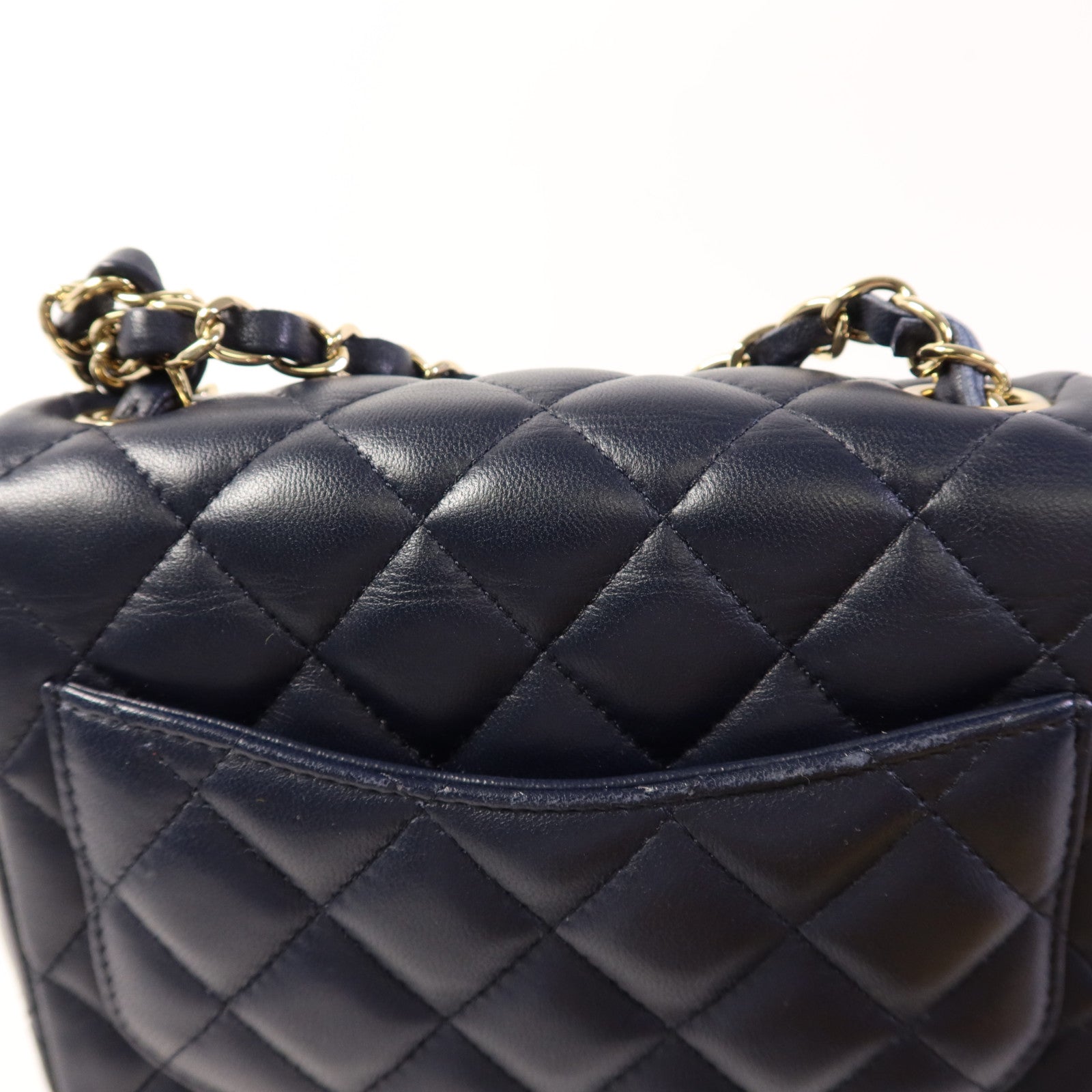 CHANEL 羊皮皮革Mini Classic 17金扣肩背袋