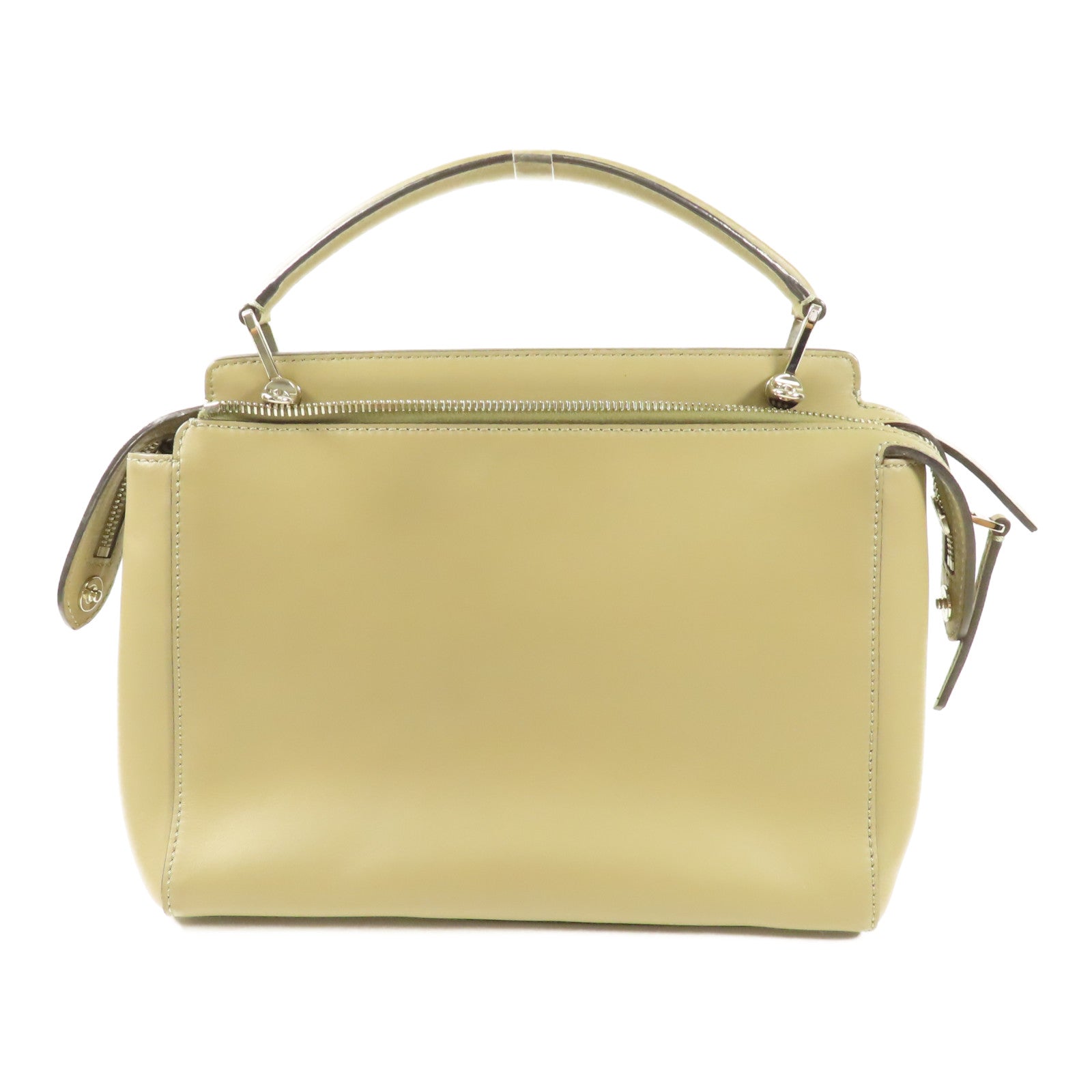 FENDI SHW Dotcom 2Way Shoulder Hand Bag Calfskin Leather 8BN293 Gray