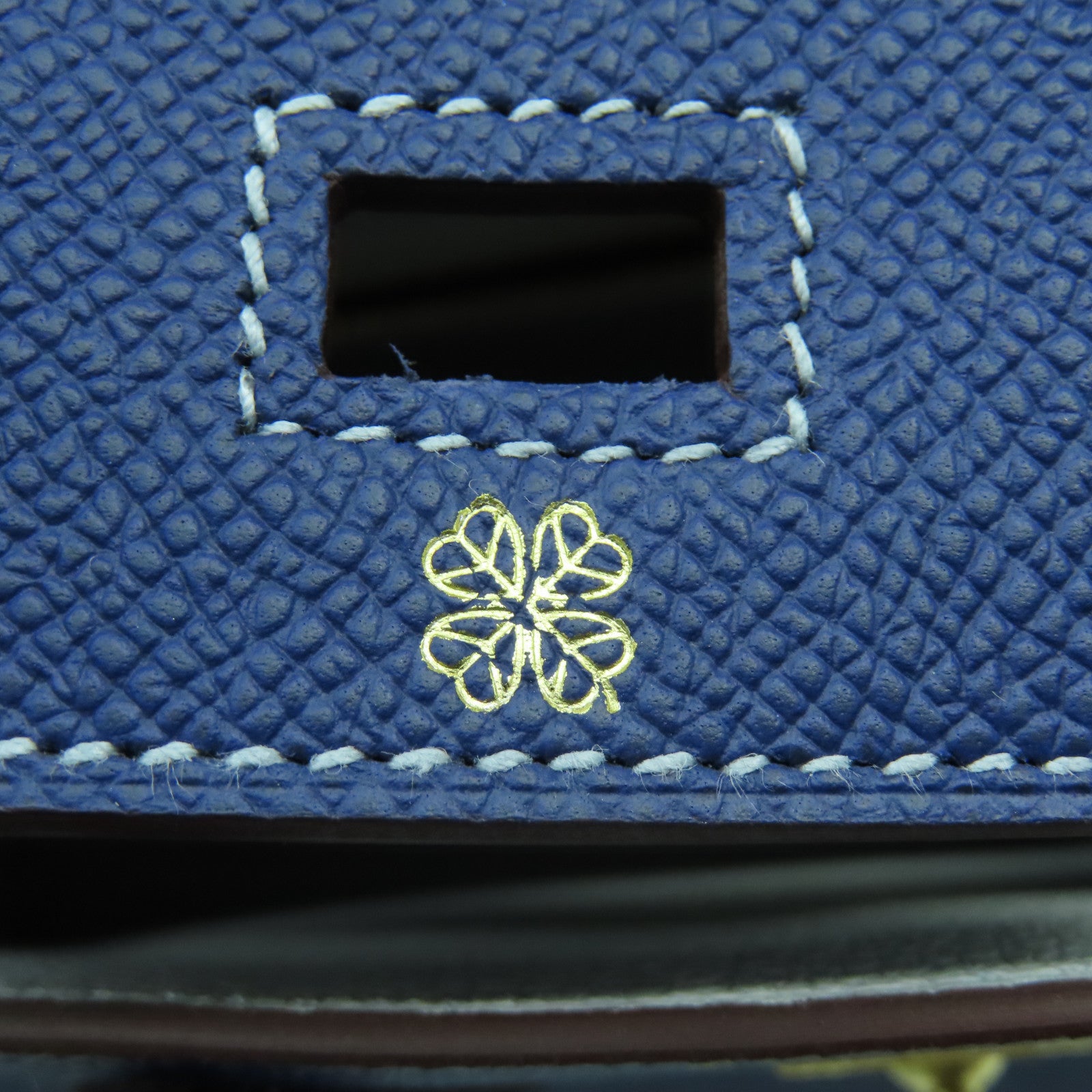 HERMES Epsom皮革Birkin 25 Sellier Special Order金扣手挽袋Bleu Encre墨水藍色
