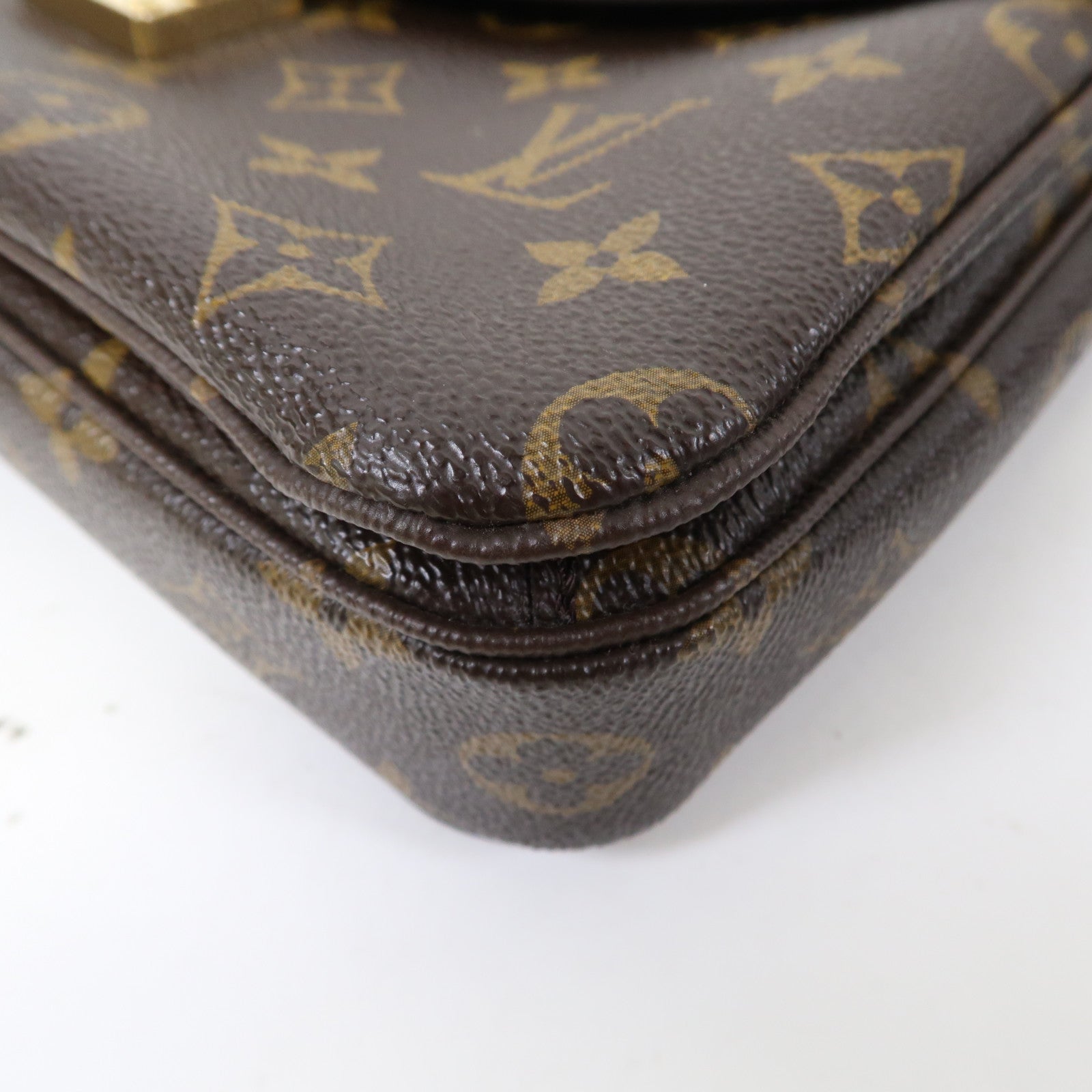 LOUIS VUITTON Monogram Pochette Metis金扣手挽肩背兩用袋棕色