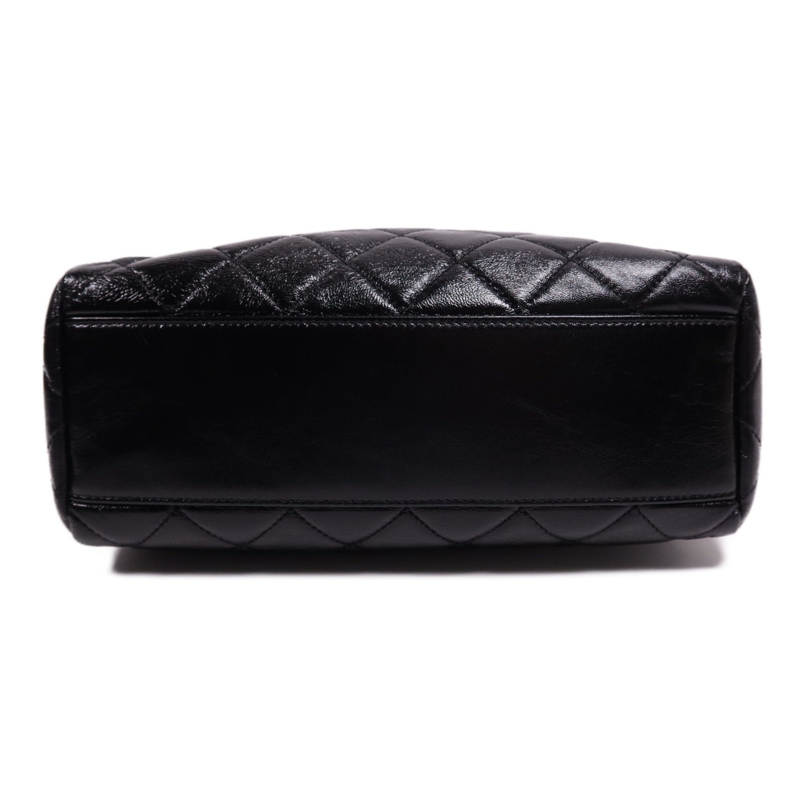 CHANEL 牛皮皮革Bowling Bag金扣鏈帶肩背袋