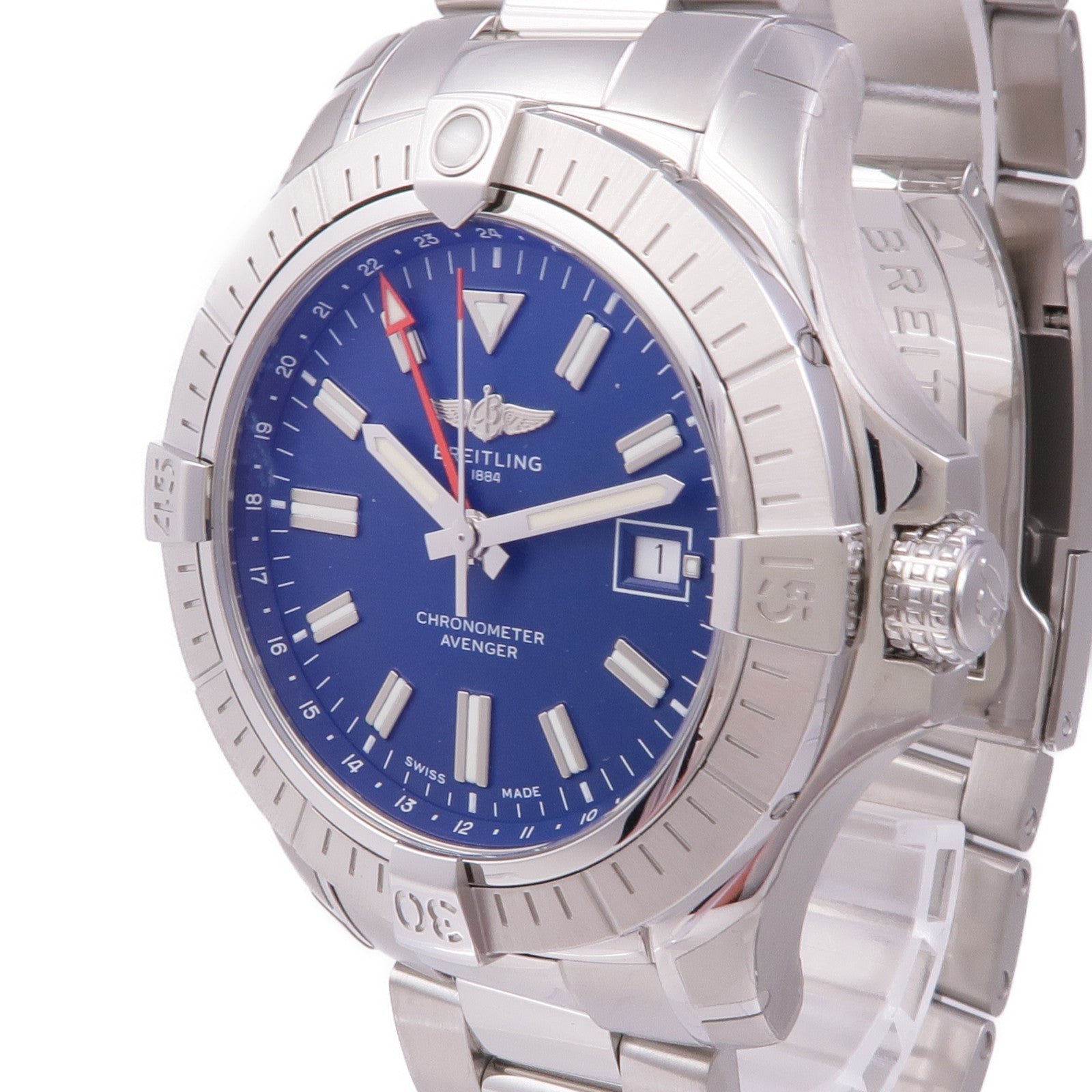 BREITLING Avenger A32395 Automatic Watch Stainless Steel Blue