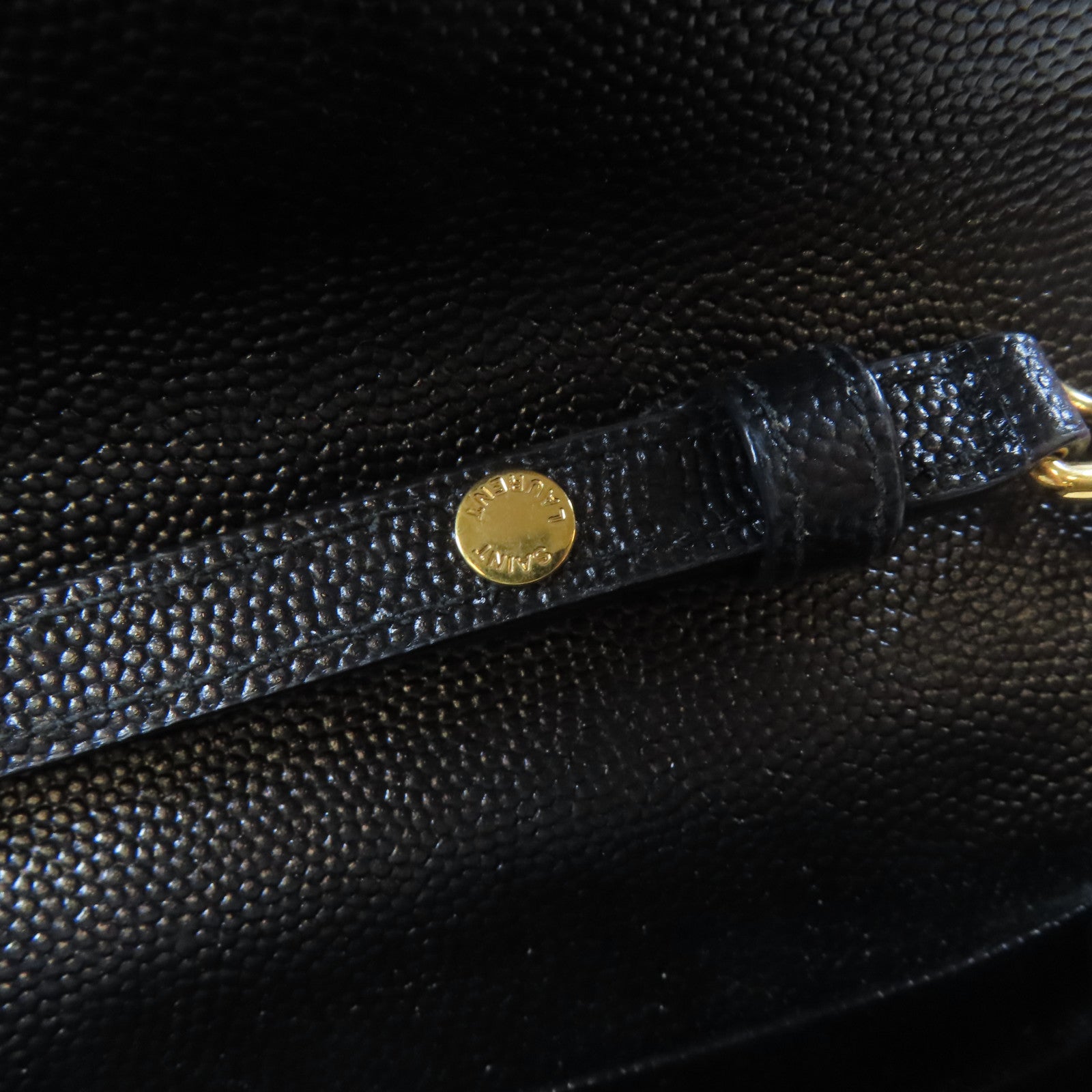 SAINT LAURENT 牛皮皮革Chain Shoulder Bag金扣鏈帶肩背袋黑色