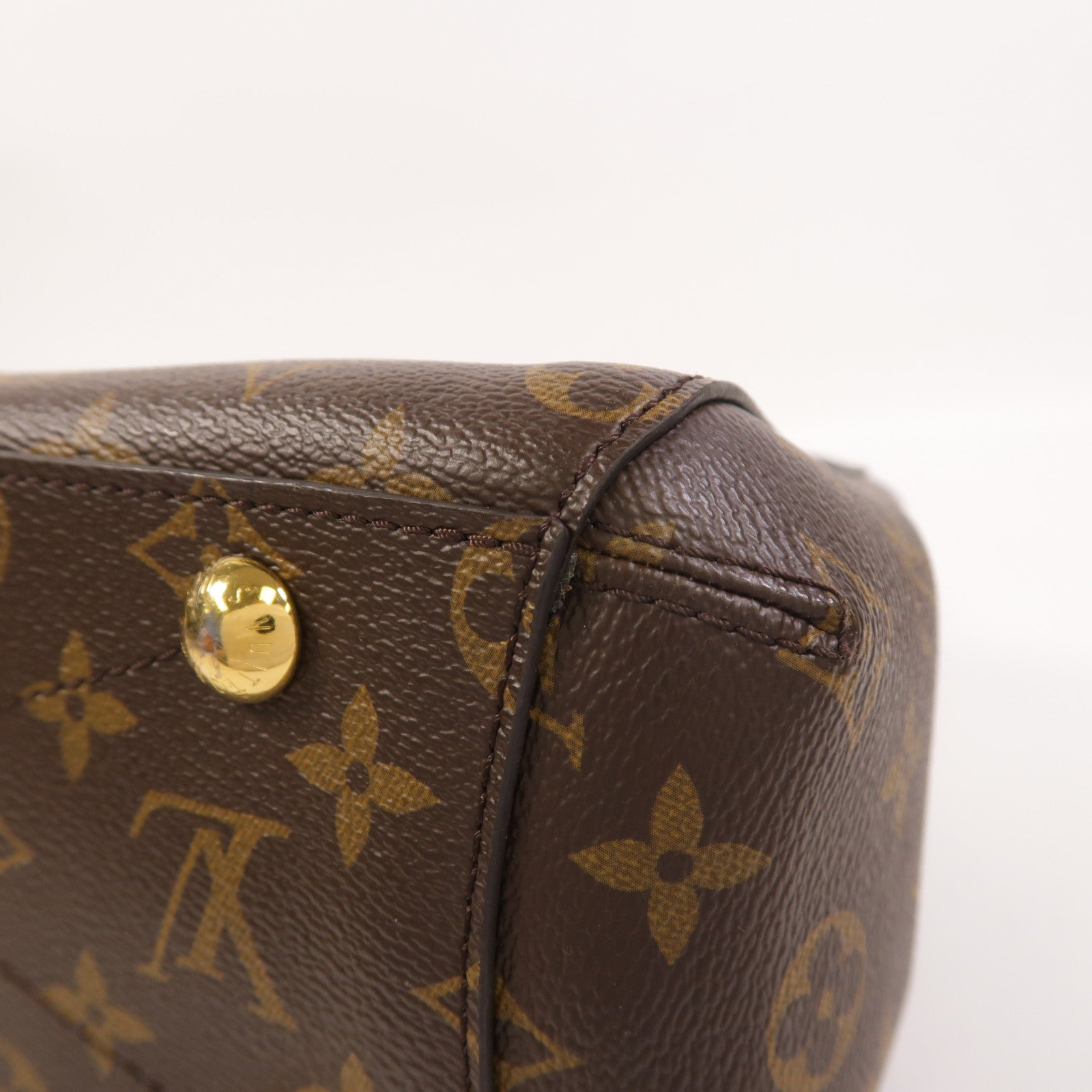 LOUIS VUITTON Monogram Montaigne BB金扣手挽肩背兩用袋棕色