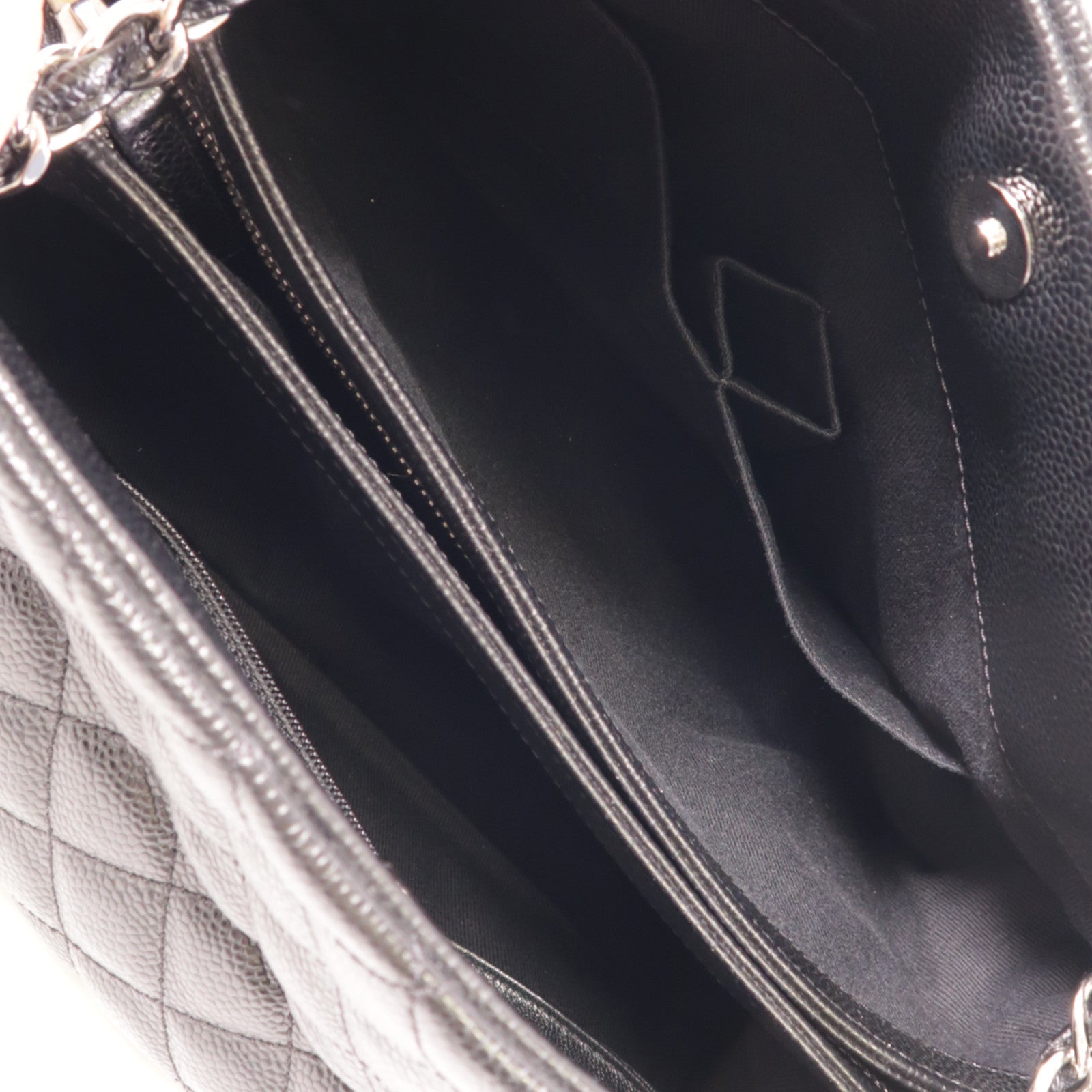 CHANEL 牛皮皮革Chain Shoulder銀扣鏈帶肩背袋