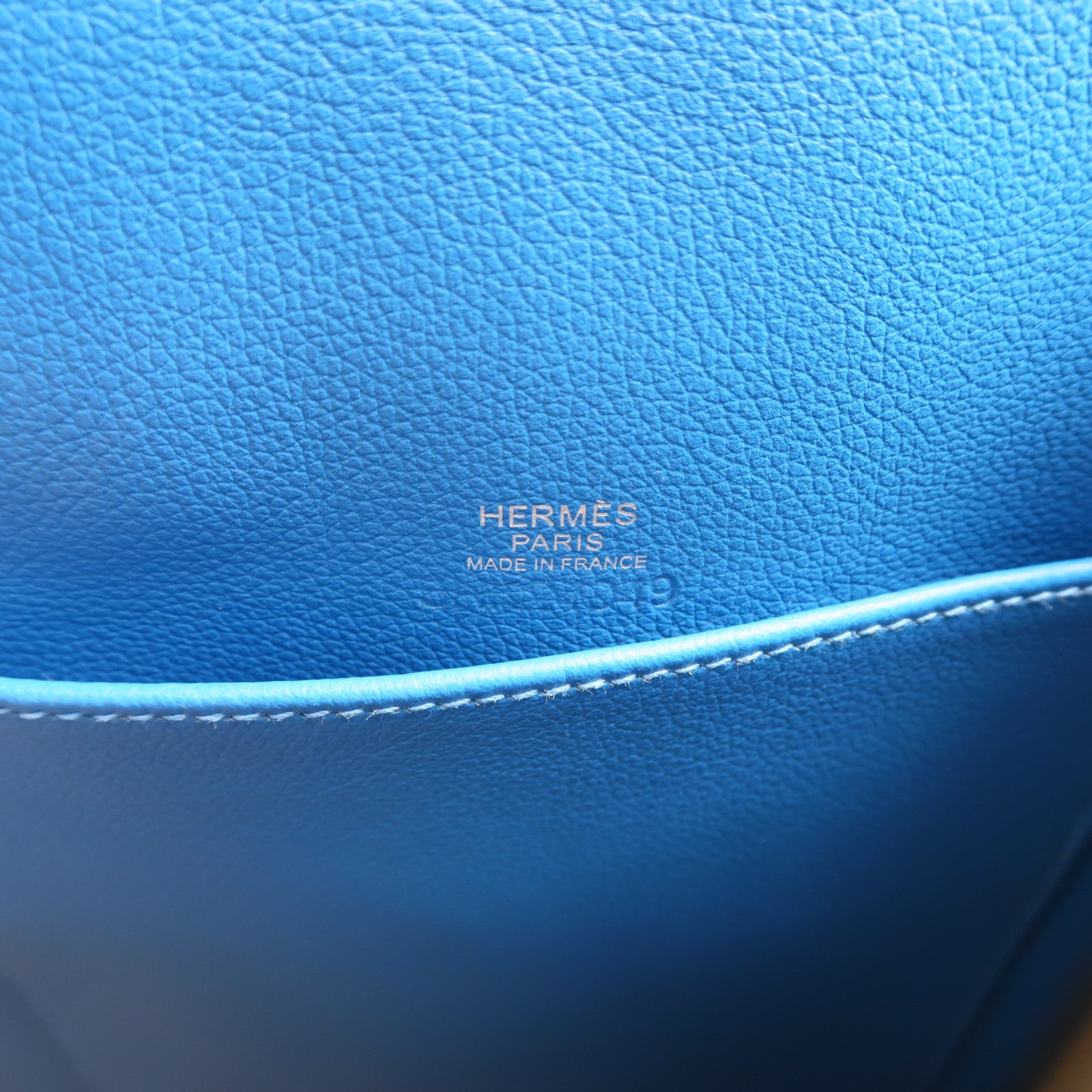 HERMES Evercolor皮革Flash Sailor Backpack銀扣背包Bleu Hydra