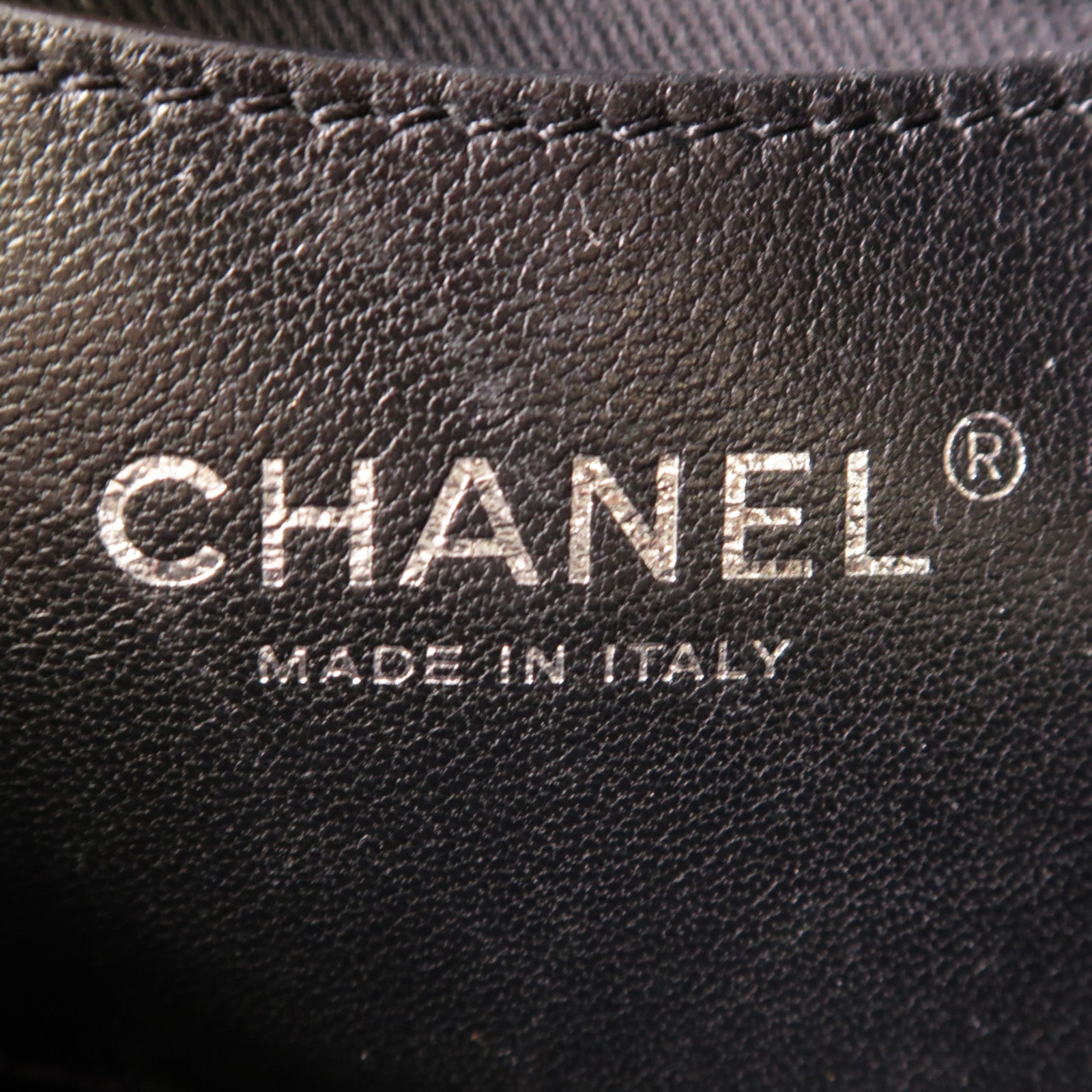 CHANEL 牛皮皮革Chain Shoulder銀扣鏈帶肩背袋