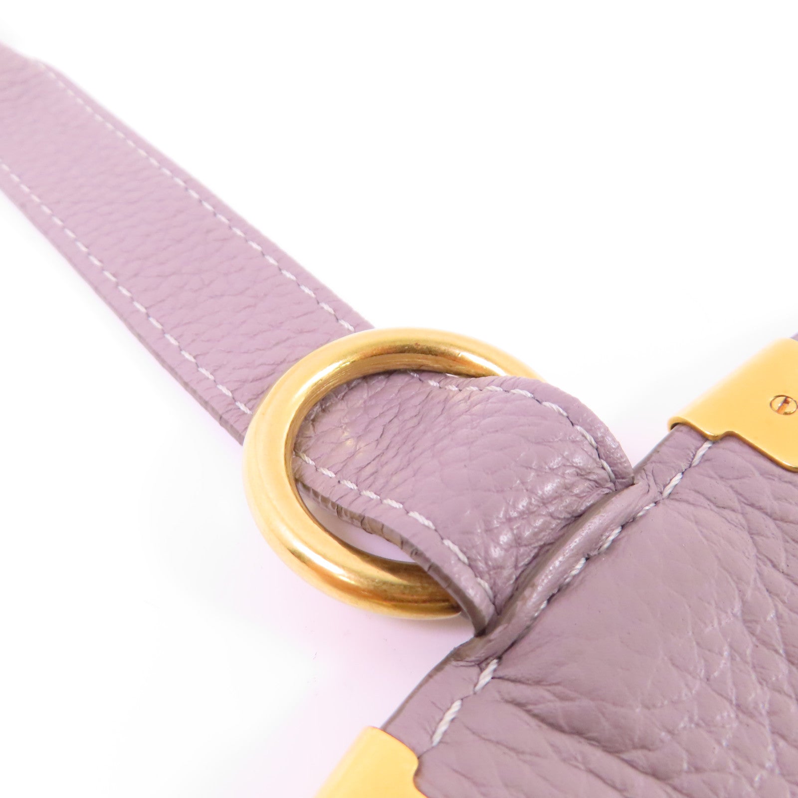Chloe 牛皮皮革Marcie Shoulder Bag金扣肩背袋灰色