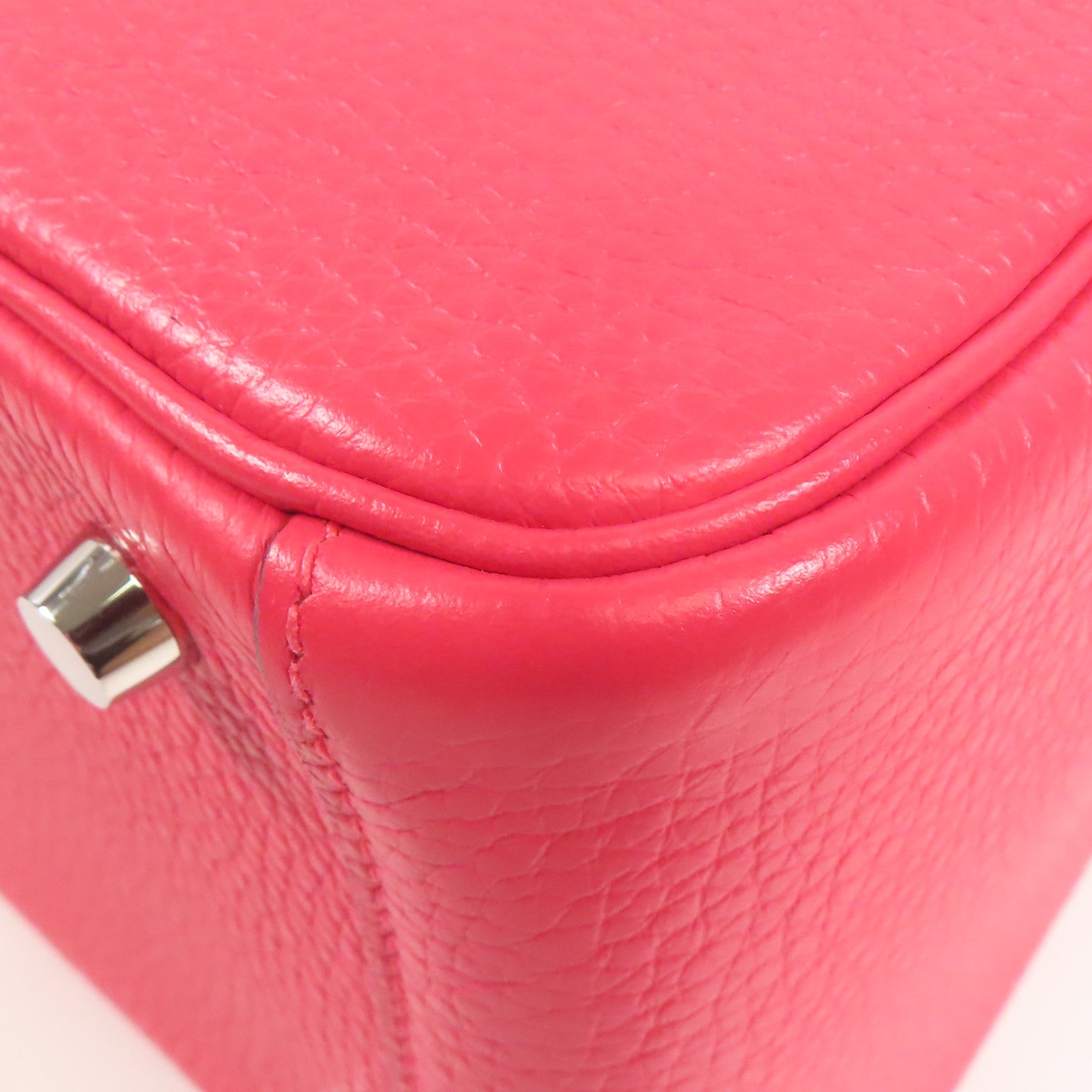 HERMES PHW Lindy 26 2way Shoulder Hand Bag Clemence Leather I6 Rose Extreme