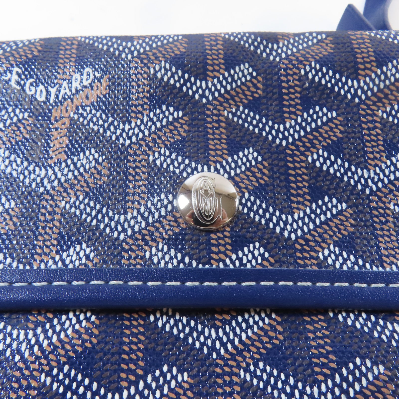 GOYARD 塗層帆布Ama Louis GM銀扣肩背袋深藍色