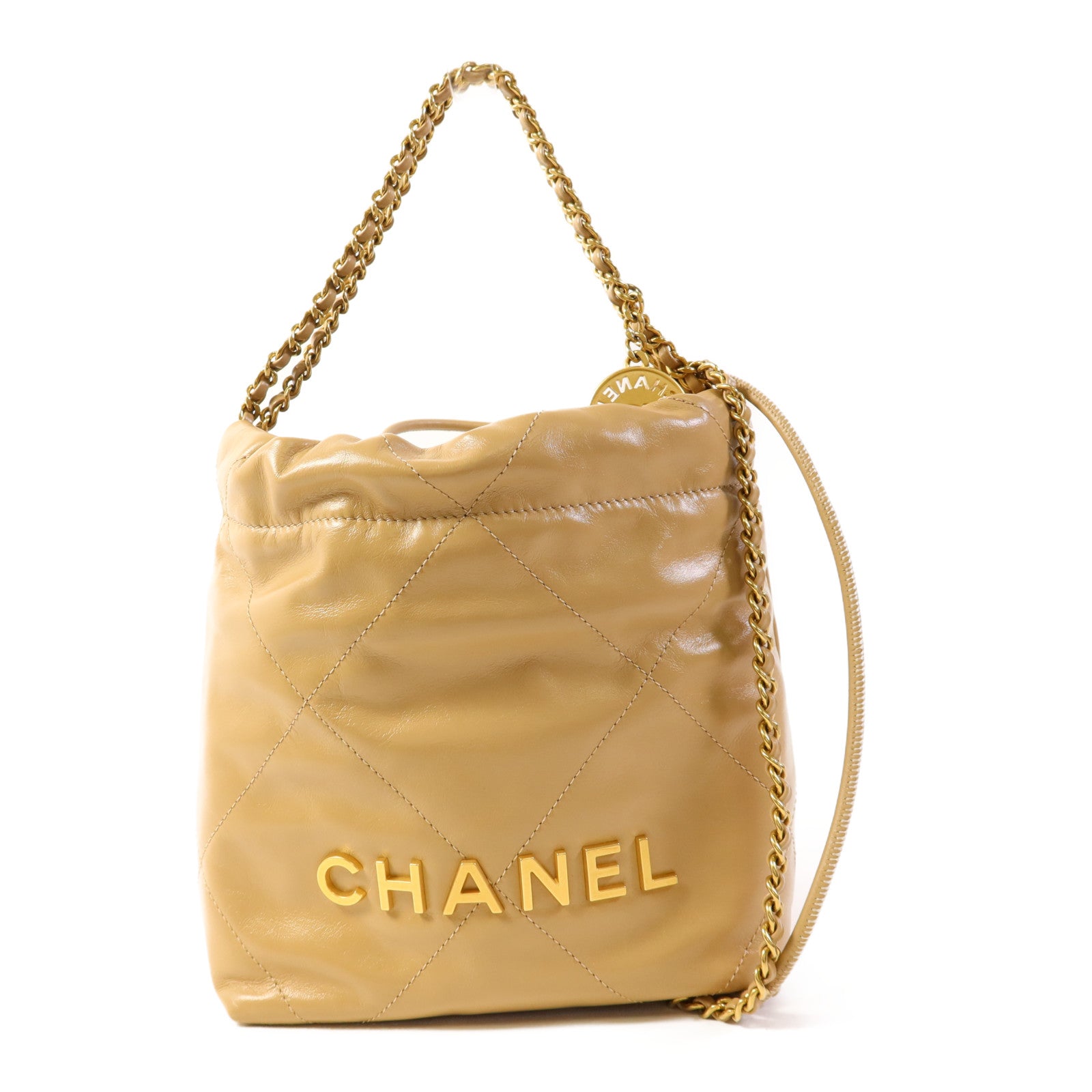 CHANEL 牛皮皮革Chanel 22 Mini鏈帶肩背袋