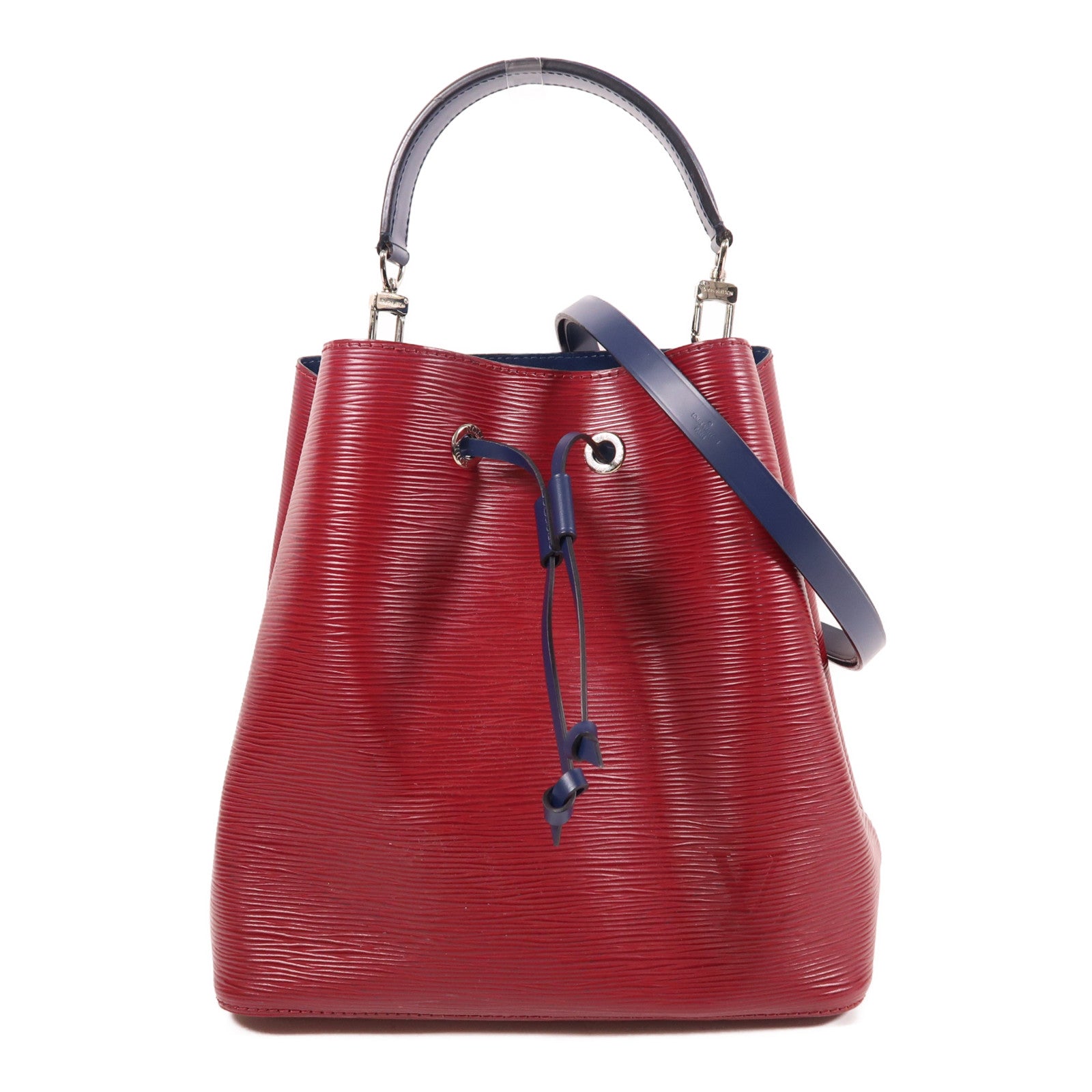 LOUIS VUITTON Epi NeoNoe MM銀扣手挽肩背兩用袋紅色/藍色