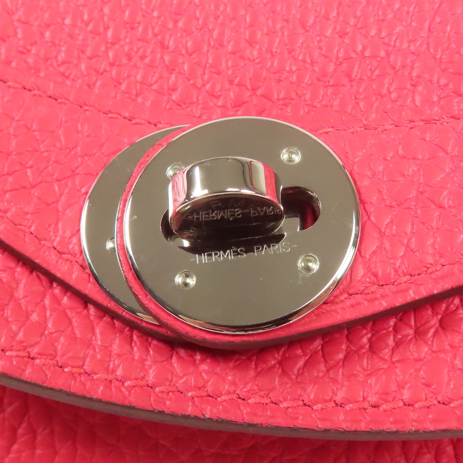 HERMES PHW Lindy 26 2way Shoulder Hand Bag Clemence Leather I6 Rose Extreme